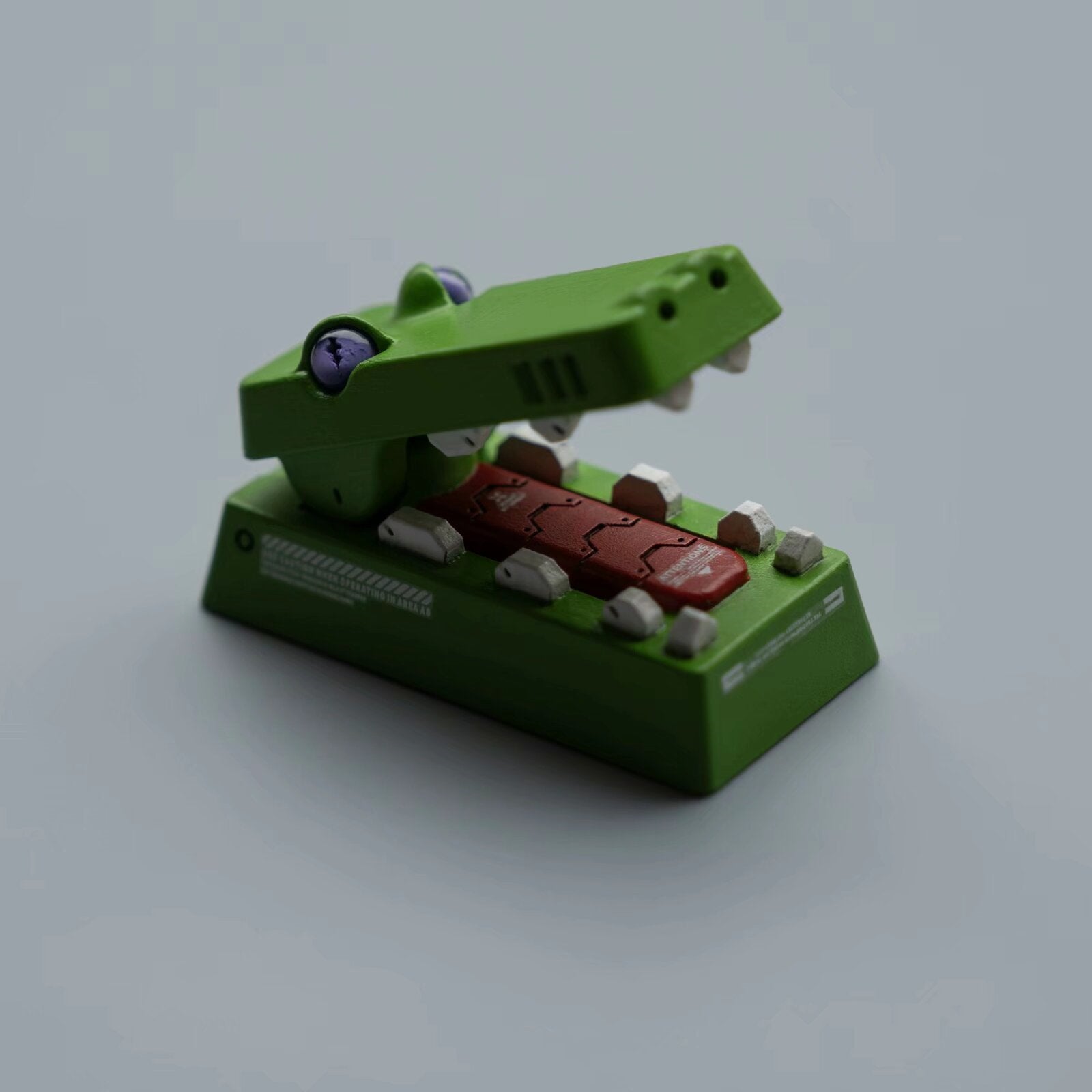 R2-Mechanical style little crocodile.2U Backspace Key artisankeycaps, Mouth can be opened and closed, PBT material personalized keycaps, keyboard decorative keycaps