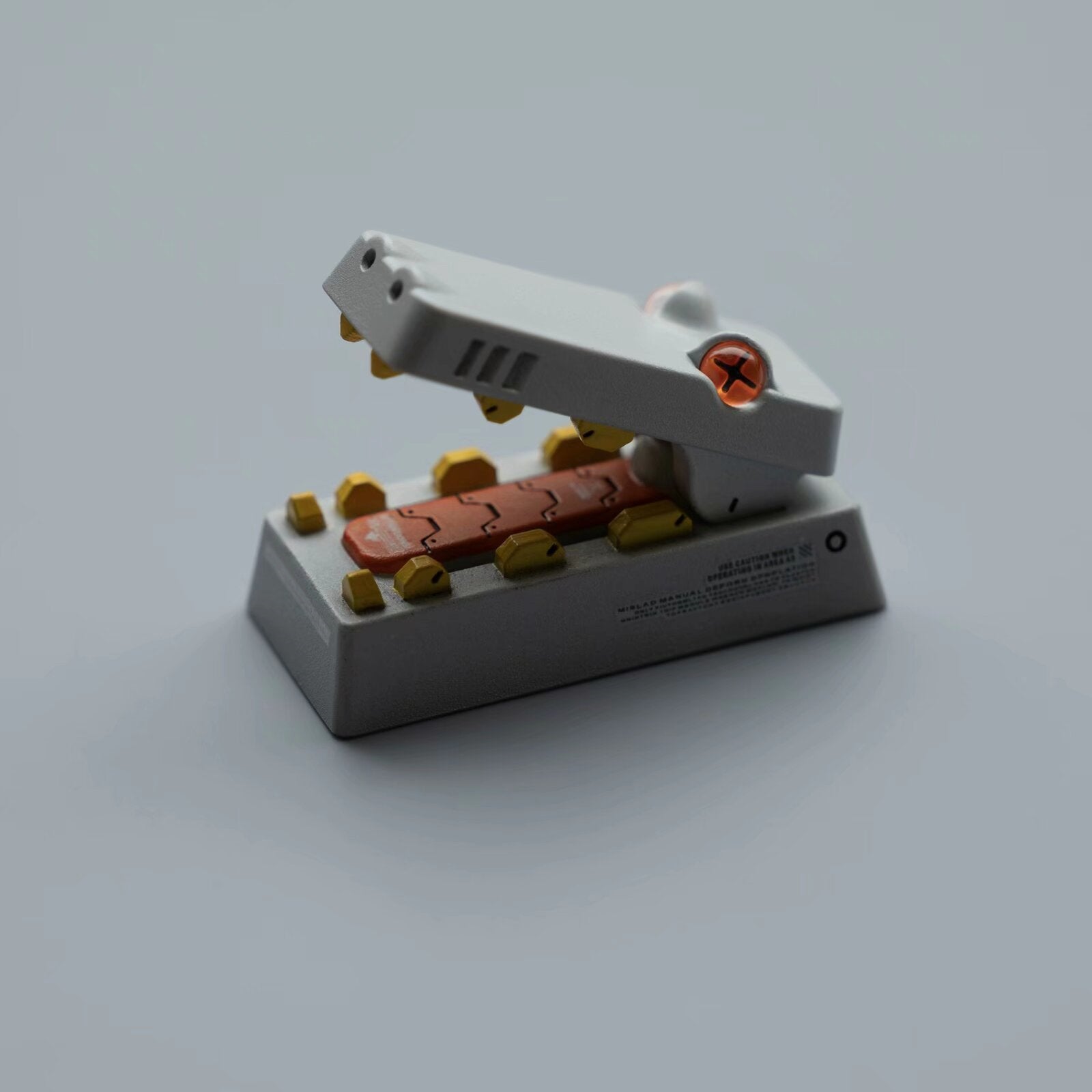 R2-Mechanical style little crocodile.2U Backspace Key artisankeycaps, Mouth can be opened and closed, PBT material personalized keycaps, keyboard decorative keycaps