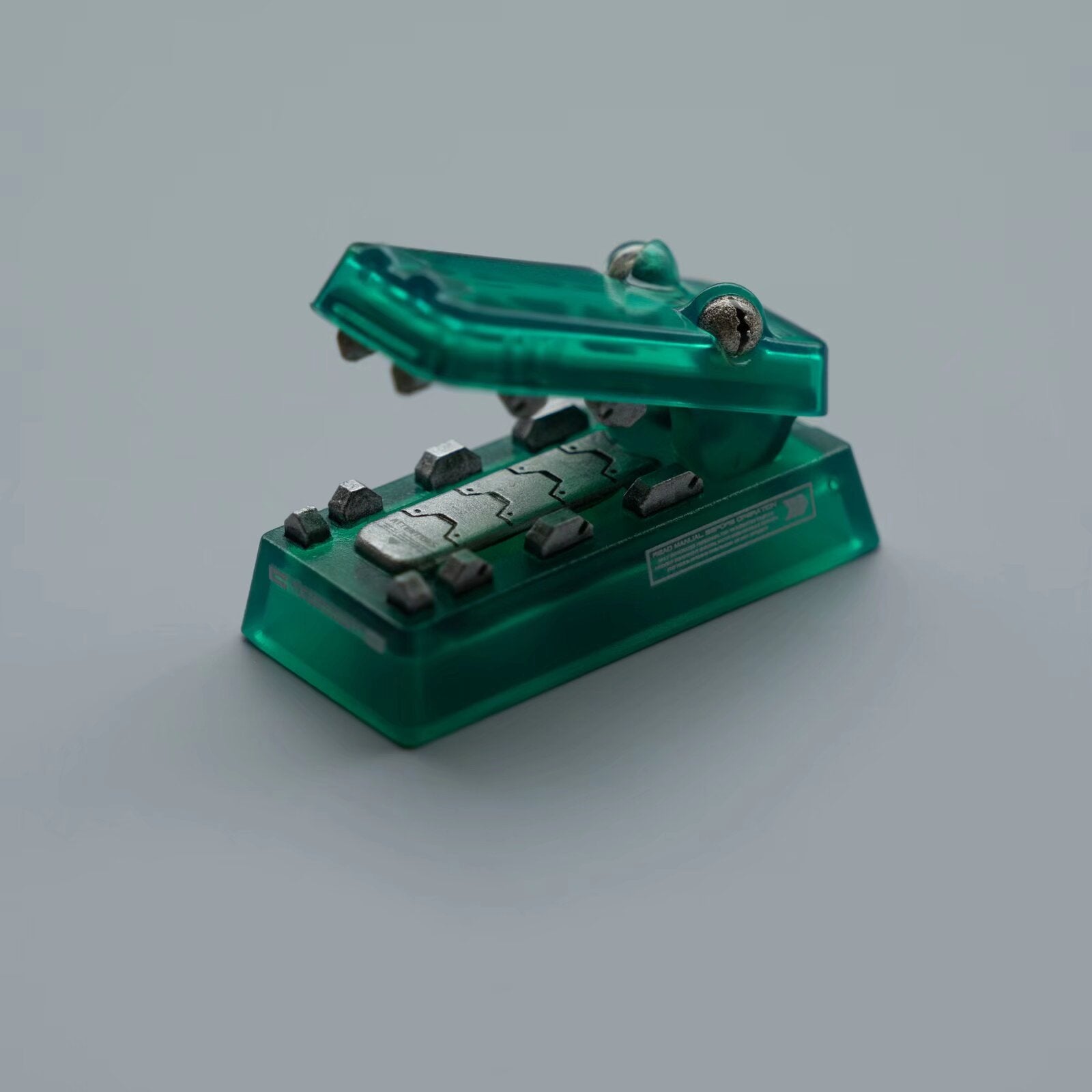 R2-Mechanical style little crocodile.2U Backspace Key artisankeycaps, Mouth can be opened and closed, PBT material personalized keycaps, keyboard decorative keycaps