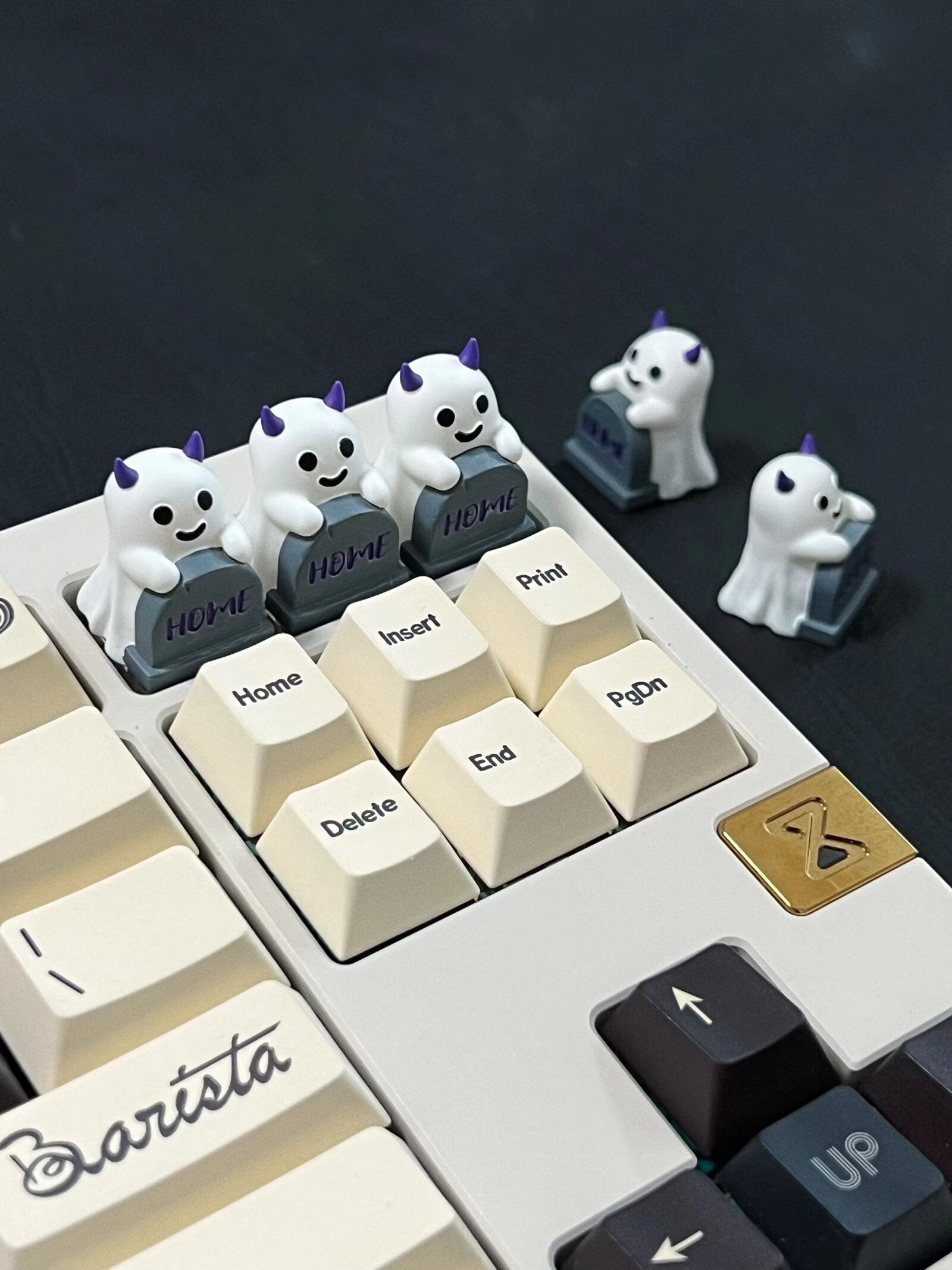 Halloween Ghost Tombstone Personalized Resin Coating Keycaps Mechanical Keyboard Creative Decorative Keycaps