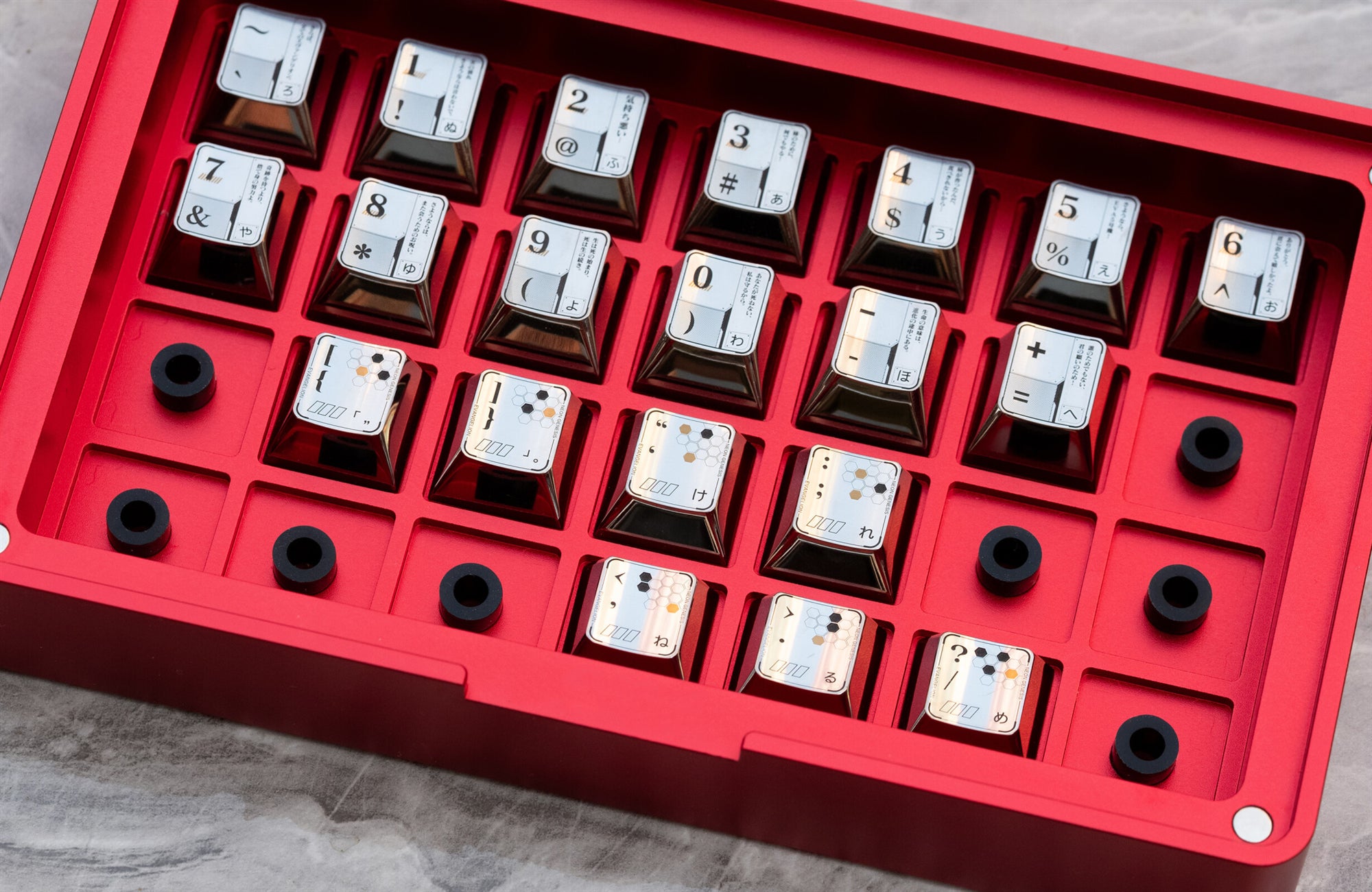 EVA themed series, personalized design keycaps for digital area (pure numbers) and symbol area, specially customized titanium alloy keycaps for anime