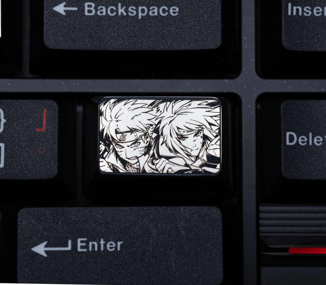 Naruto, Uzumaki Naruto, Namikaze Minato, 1.5U titanium alloy personalized keycaps, anime game metal decorative keycaps