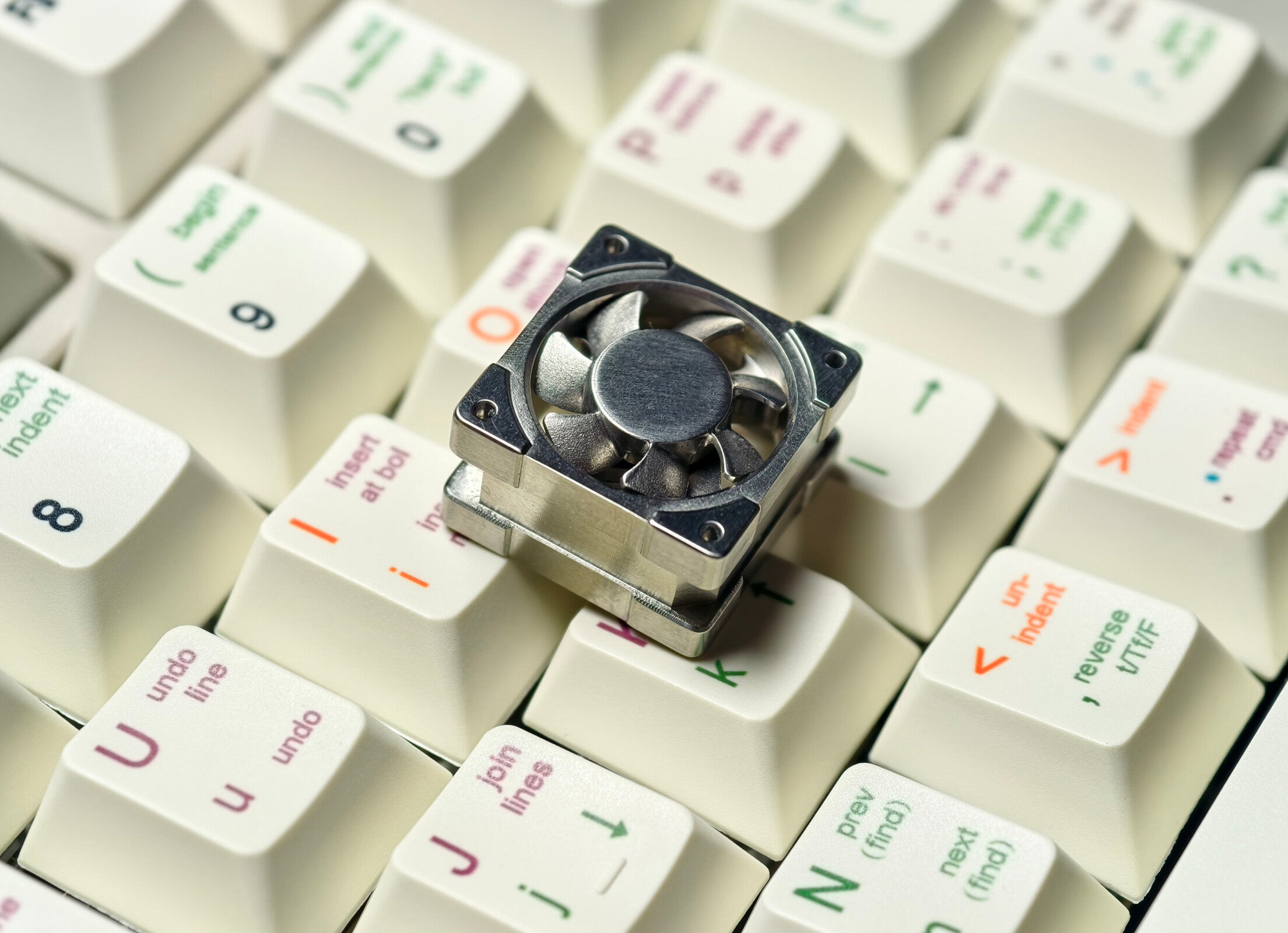 Titanium alloy EDC fan keycaps, titanium alloy movable fan blades, mechanical keyboard decorative keycaps, CNC metal processing customized keycaps