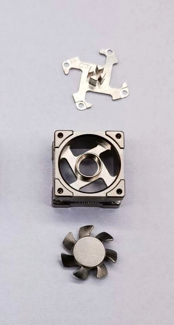 Titanium alloy EDC fan keycaps, titanium alloy movable fan blades, mechanical keyboard decorative keycaps, CNC metal processing customized keycaps