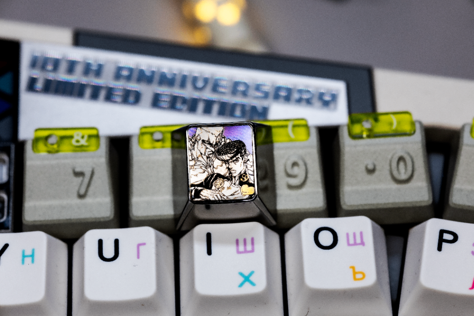 JOJO, Higashikata Josuke, 1U titanium alloy personalized keycaps, anime and game mechanical keyboard decorative keycaps