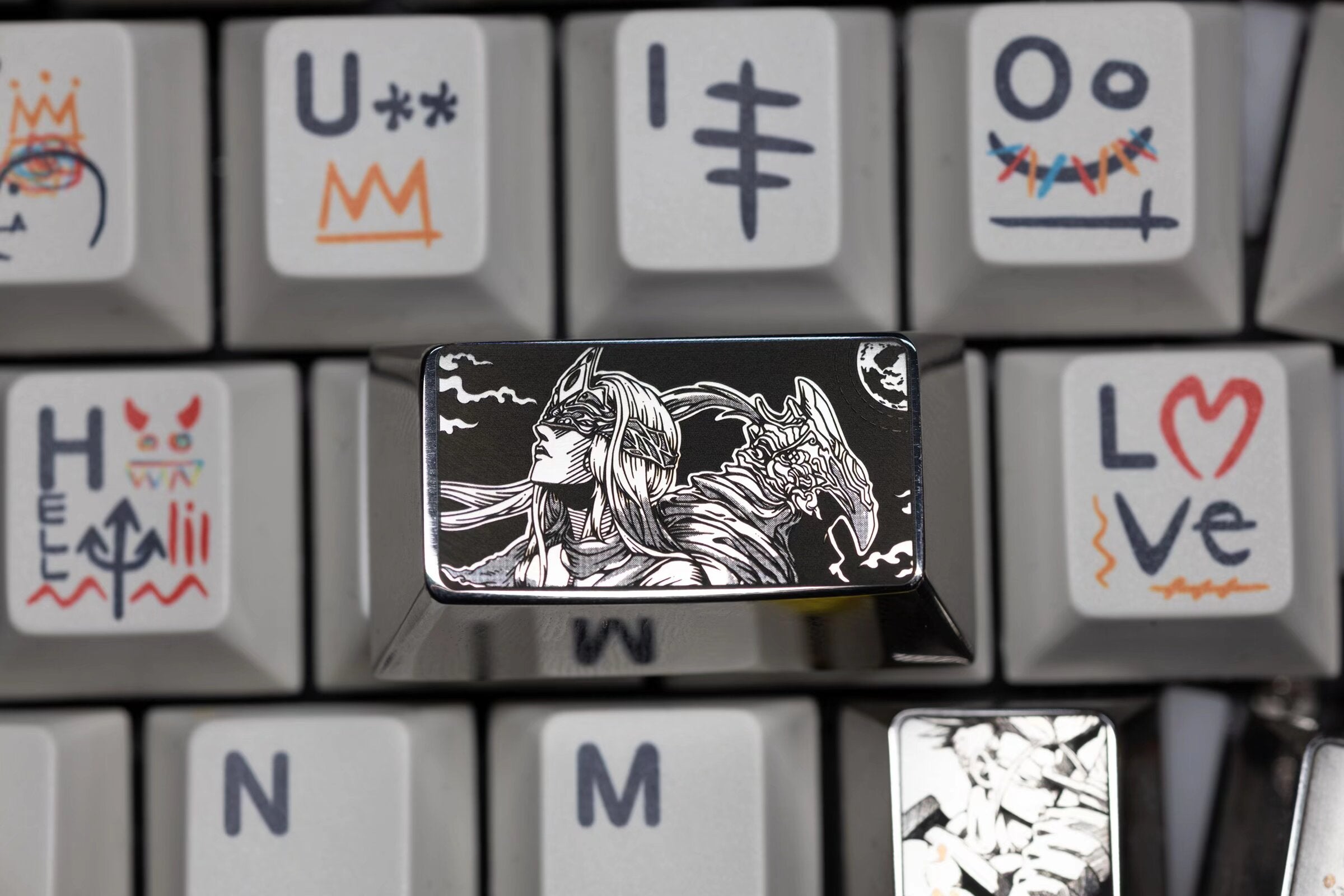 Dark Souls Ⅲ,The Fire Keeper,1.75 U titanium alloy personalized keycaps for anime, gaming, cultural and creative keycaps, and decorative keycaps for mechanical keyboards