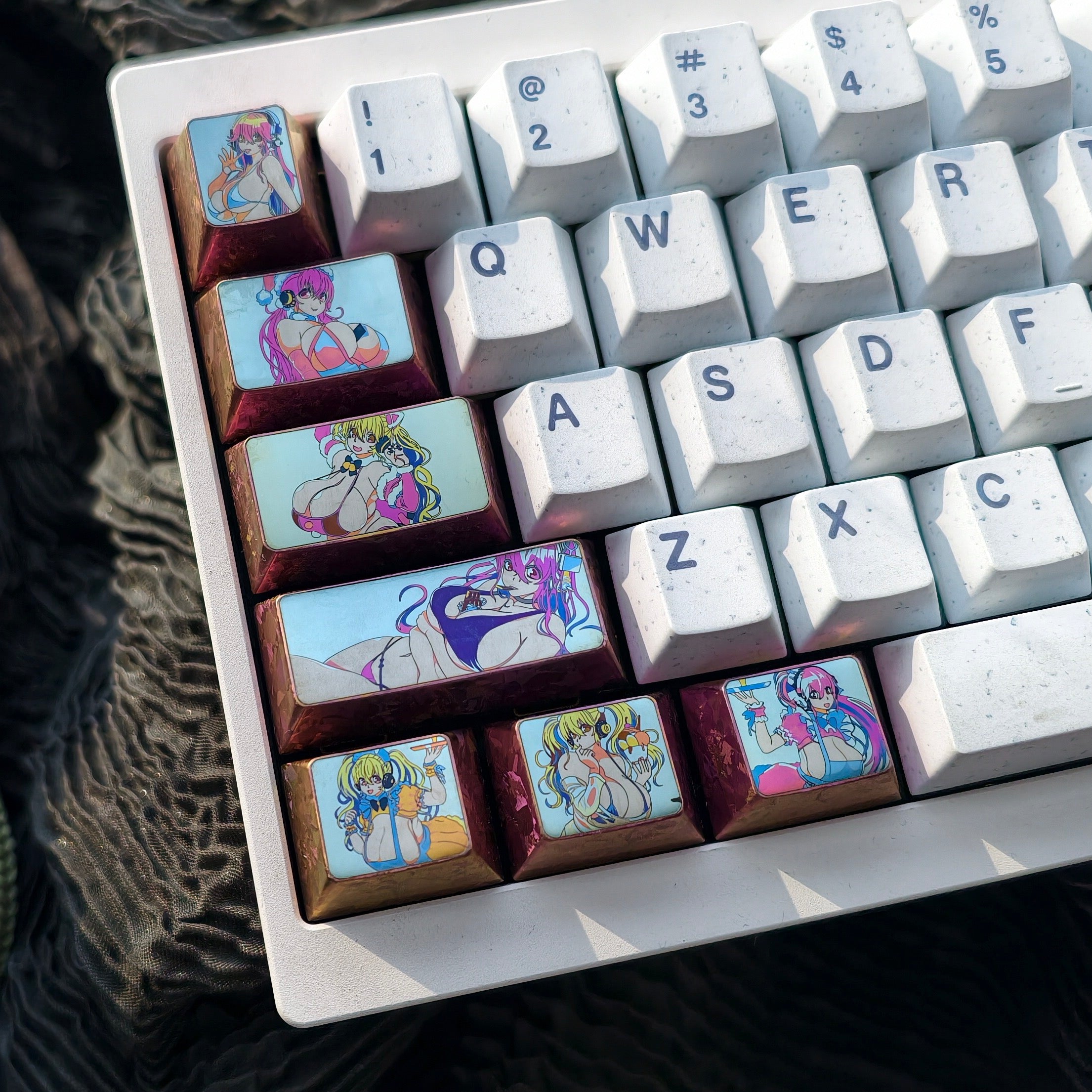 SUPER SONICO THE ANIMATION, Big key set titanium alloy personalized keycaps, anime, gaming, music, creative culture, peripheral mechanical keyboard replacement keycaps