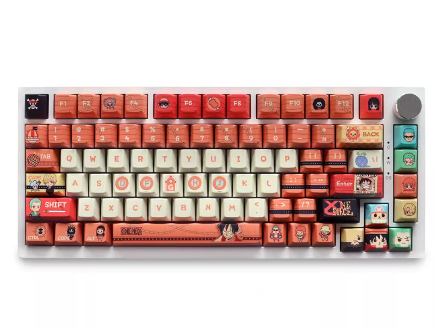 One Piece Theme keycap set, anime and game mechanical keyboard decoration keycap set, PBT material suitable for 61/64/68/75/84/87/104 key mechanical keyboards