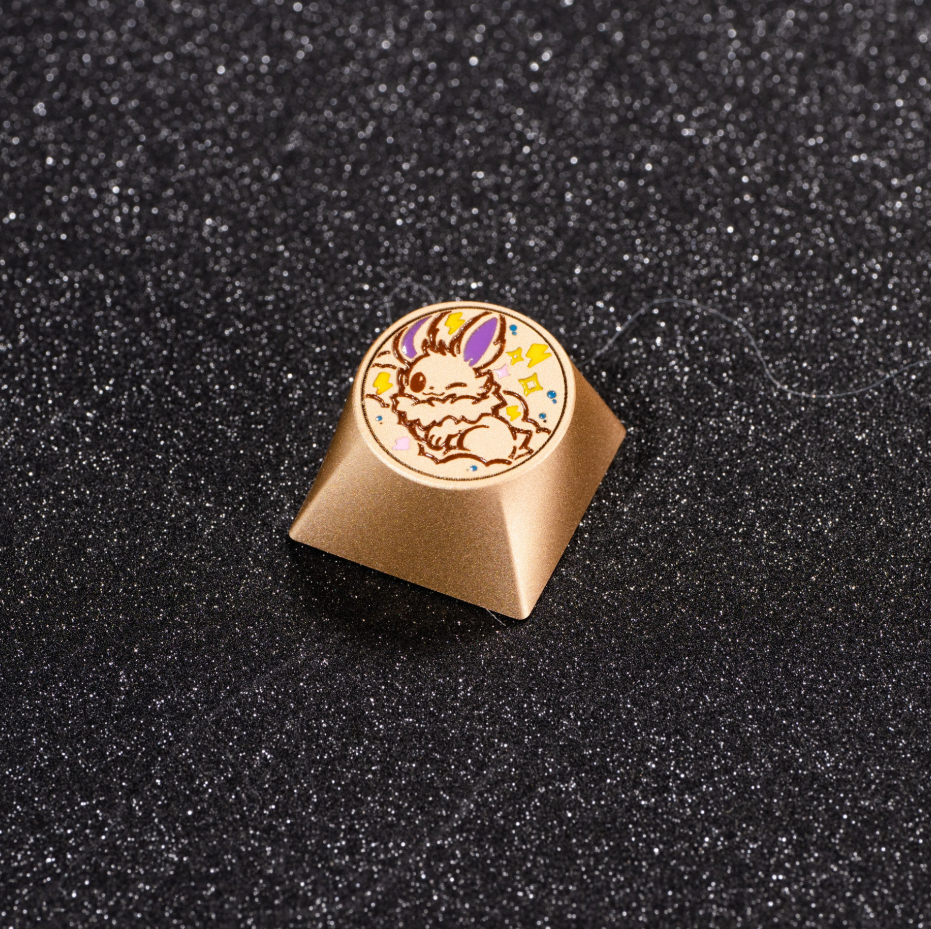 Pok é mon, Eevee series, aluminum alloy CNC circular button shaped personalized keycaps, mechanical keyboard metal decorative keycaps