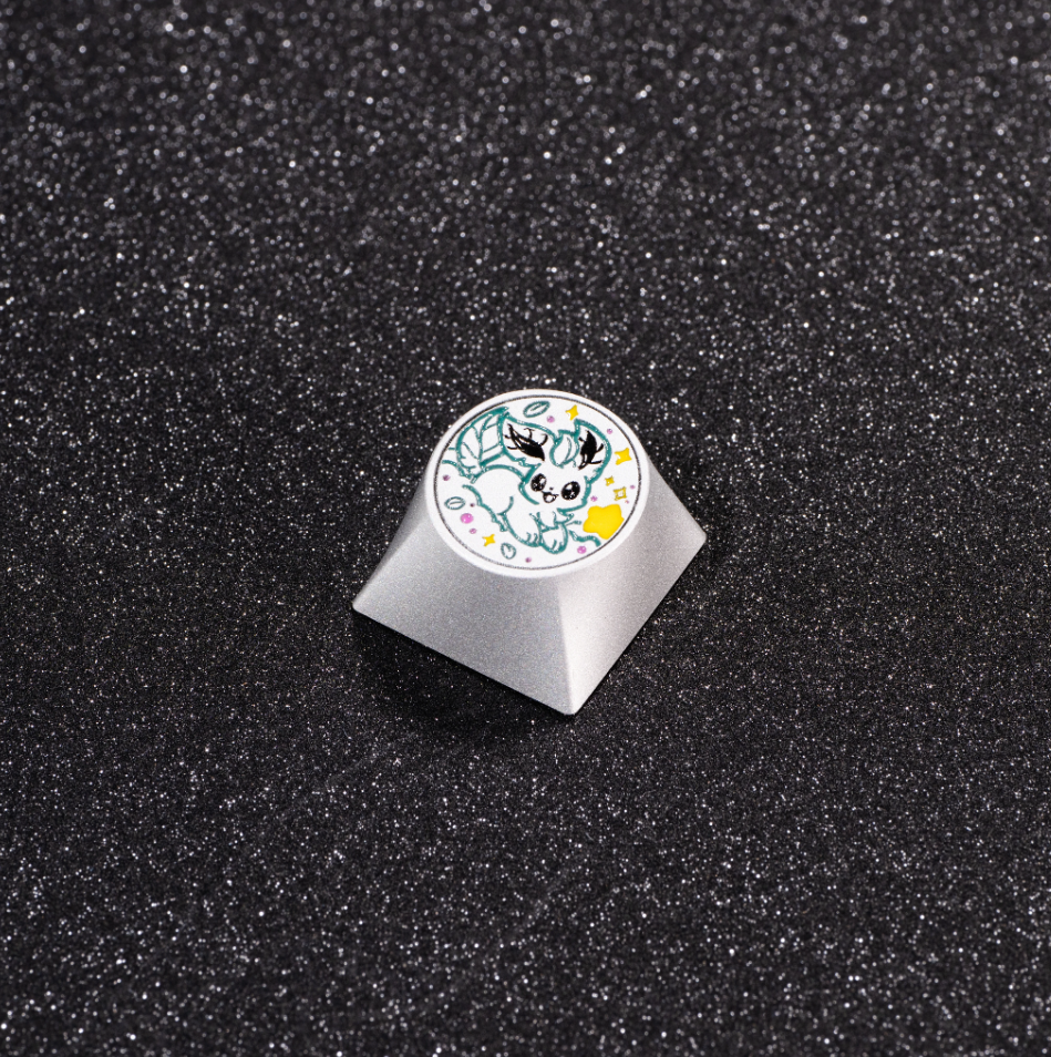 Pok é mon, Eevee series, aluminum alloy CNC circular button shaped personalized keycaps, mechanical keyboard metal decorative keycaps