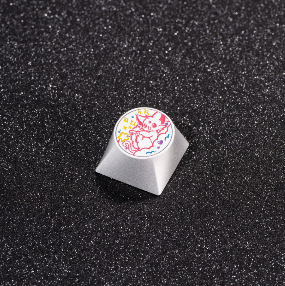 Pok é mon, Eevee series, aluminum alloy CNC circular button shaped personalized keycaps, mechanical keyboard metal decorative keycaps