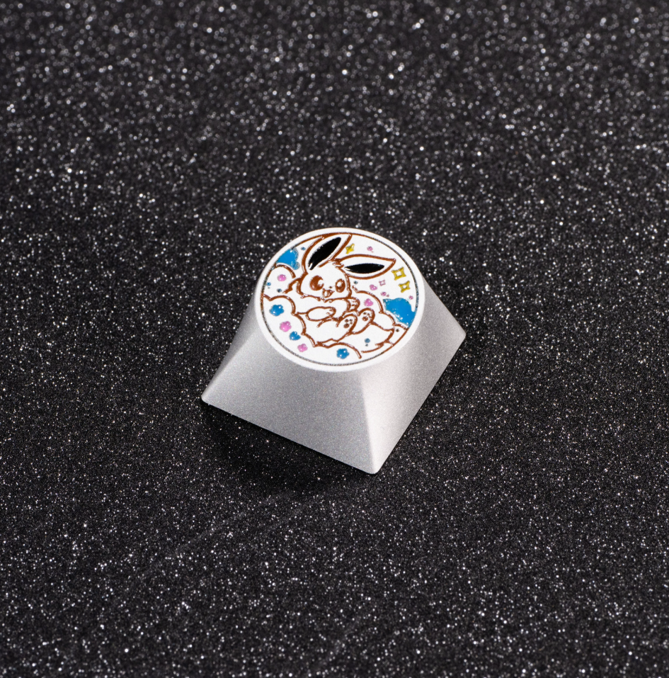 Pok é mon, Eevee series, aluminum alloy CNC circular button shaped personalized keycaps, mechanical keyboard metal decorative keycaps
