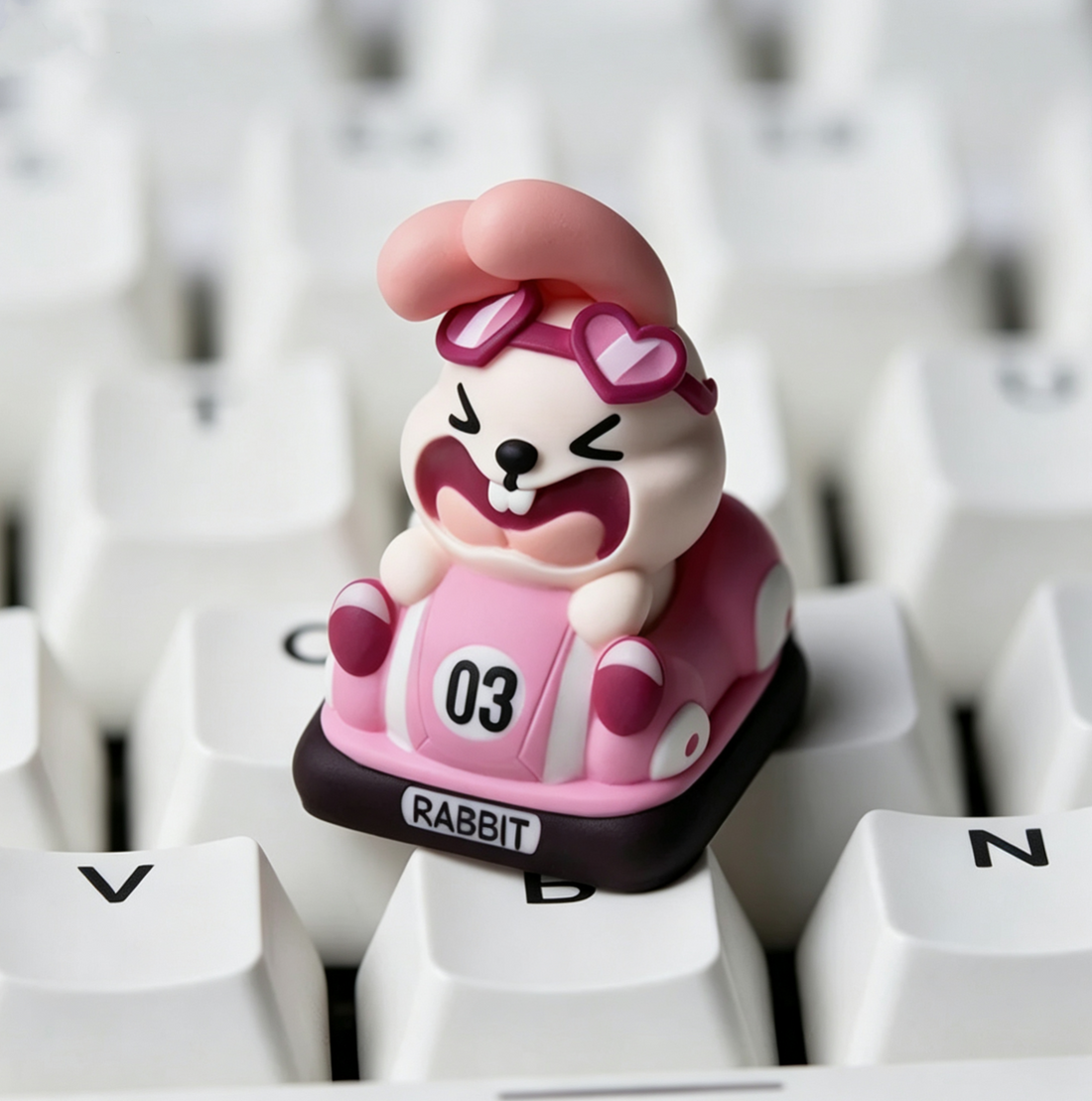 Original design of bumper car, multi-color resin molded personalized keycaps for bumper car, artistic and creative decorative keycaps for mechanical keyboard