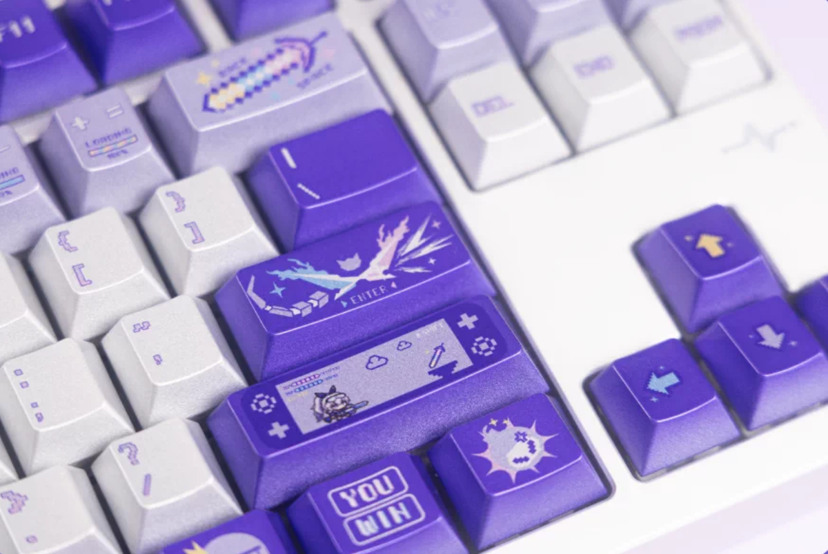 Honkai: Star Rail, Silver Wolf Theme PBT material personalized key cap set, animation game culture creative decoration key cap set, compatible with 61/64/68/75/84/87/104 key mechanical keyboard