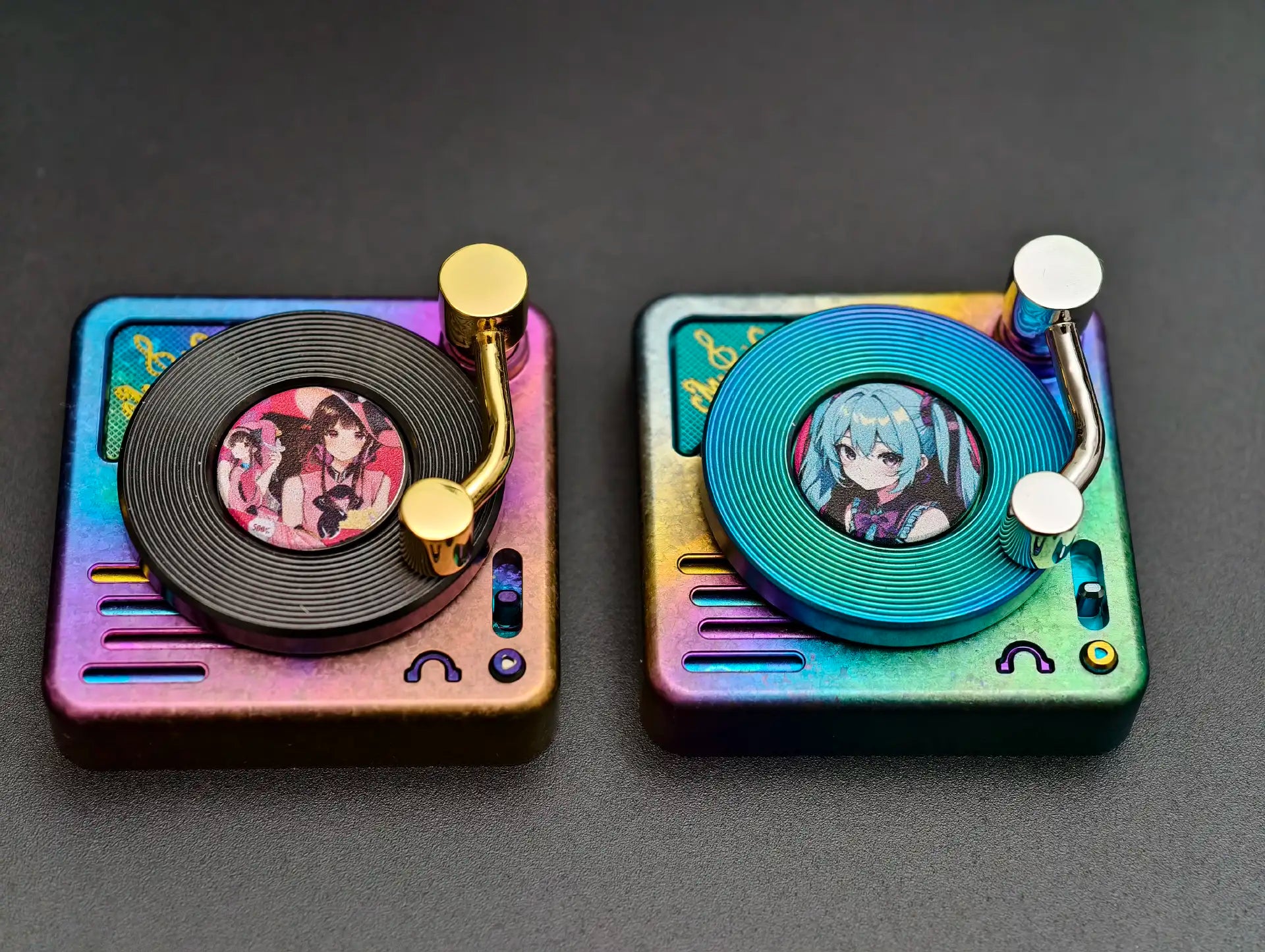 4U personalized keycaps for record players, Timascus,titanium alloy decorative keycaps, artistic custom keycaps