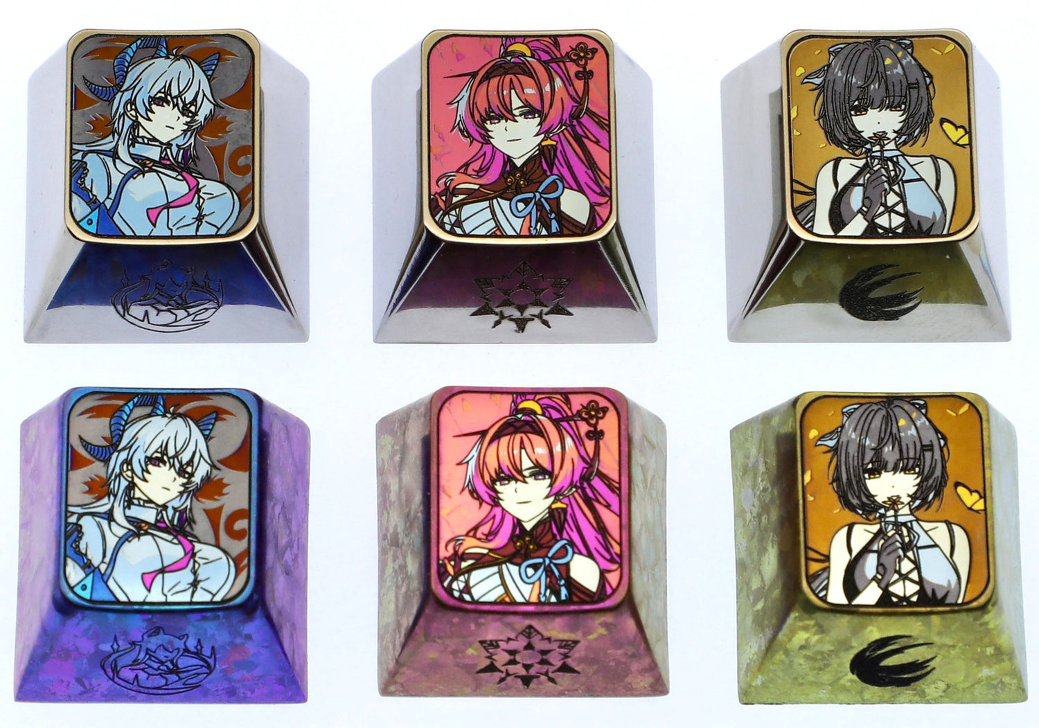 Wuthering Waves, 1U titanium alloy personalized keycaps, anime and game metal keycaps, decorative keycaps