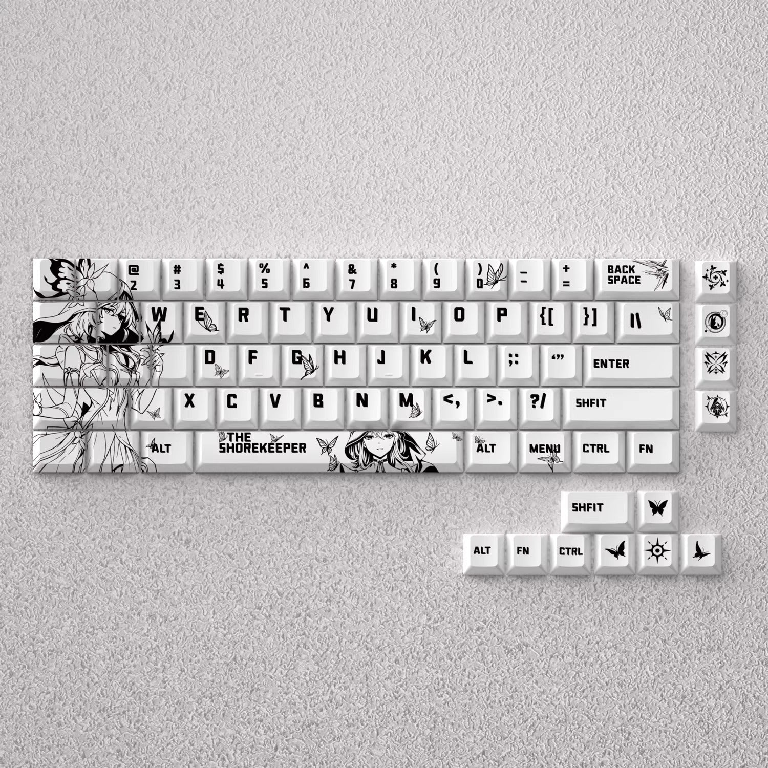 Wuthering Waves series, The Shorekeeper theme, original high PBT material compatible MX switch mechanical keyboard, anime game theme set keycaps, mechanical keyboard replacement keycap set