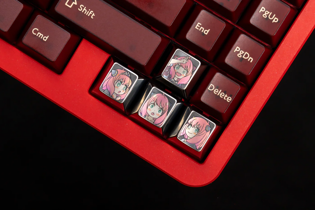 SPY × FAMILY, Anya directional key set, titanium alloy metal personalized keycaps, keyboard decorative keycaps