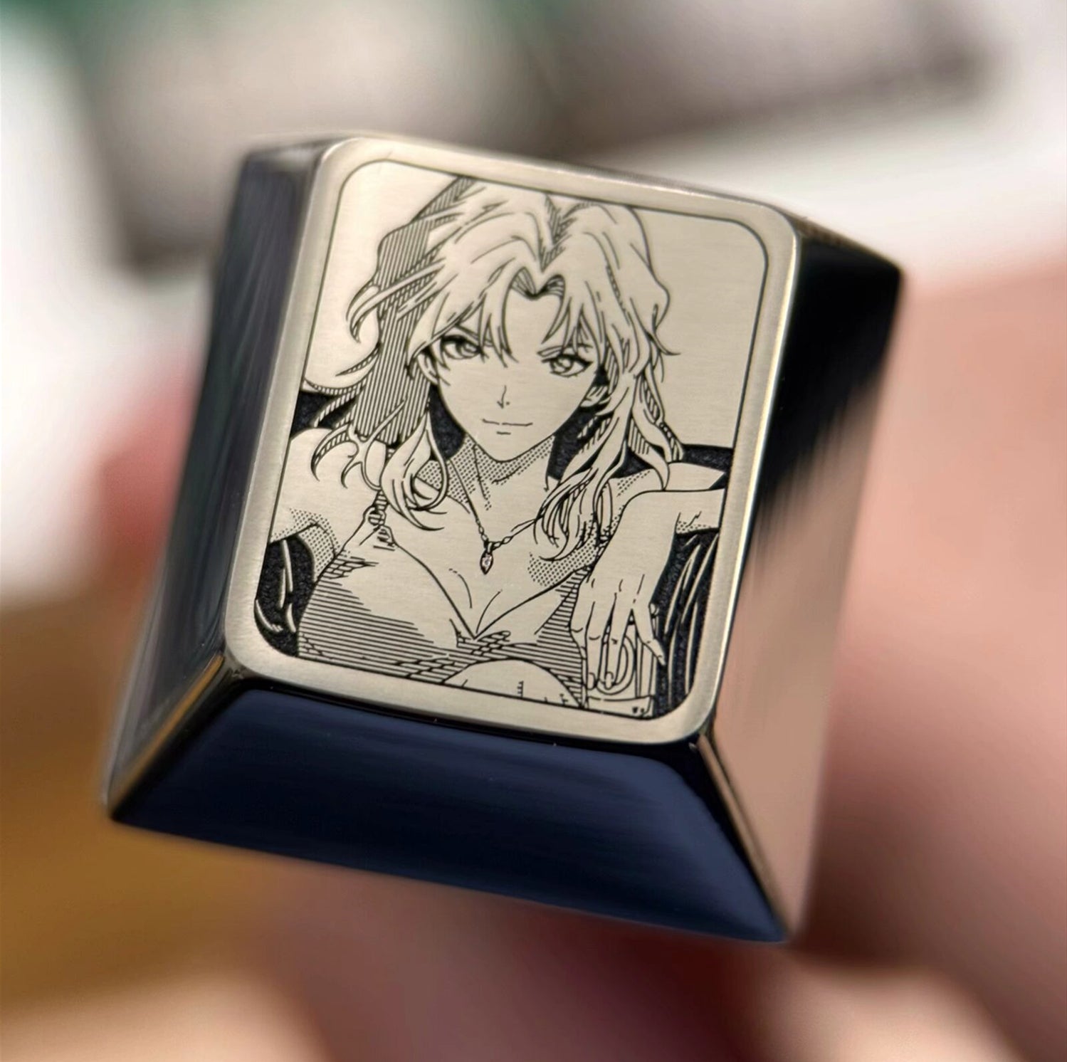 Detective Conan Bellmod-1U titanium alloy plain carving, finely carved keycaps, mechanical keyboard decorative keycaps.