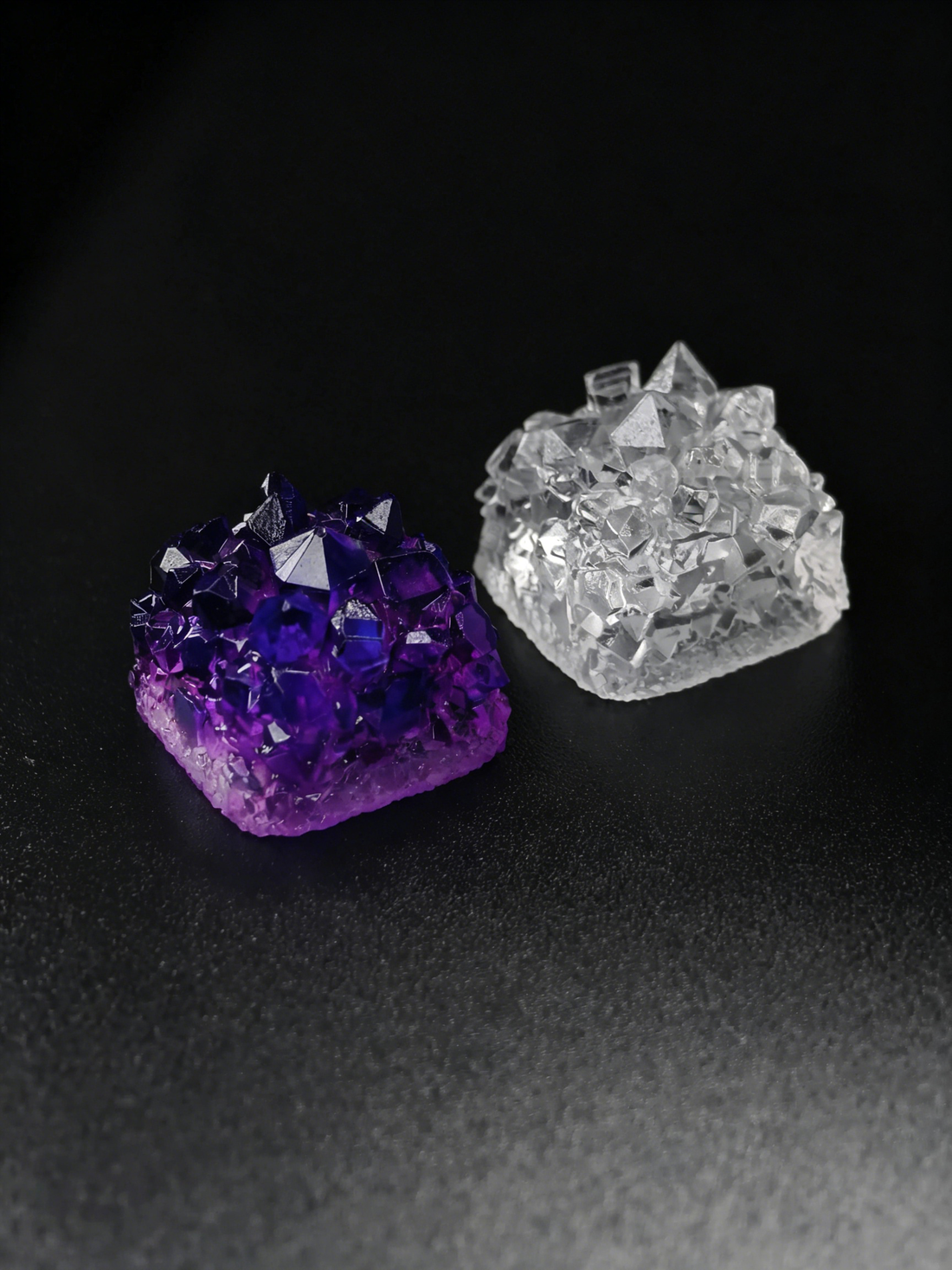 Crystal ore, amethyst ore, rare mineral shaped personalized keycaps, handmade resin creative keycaps, mechanical keyboard decorative keycaps
