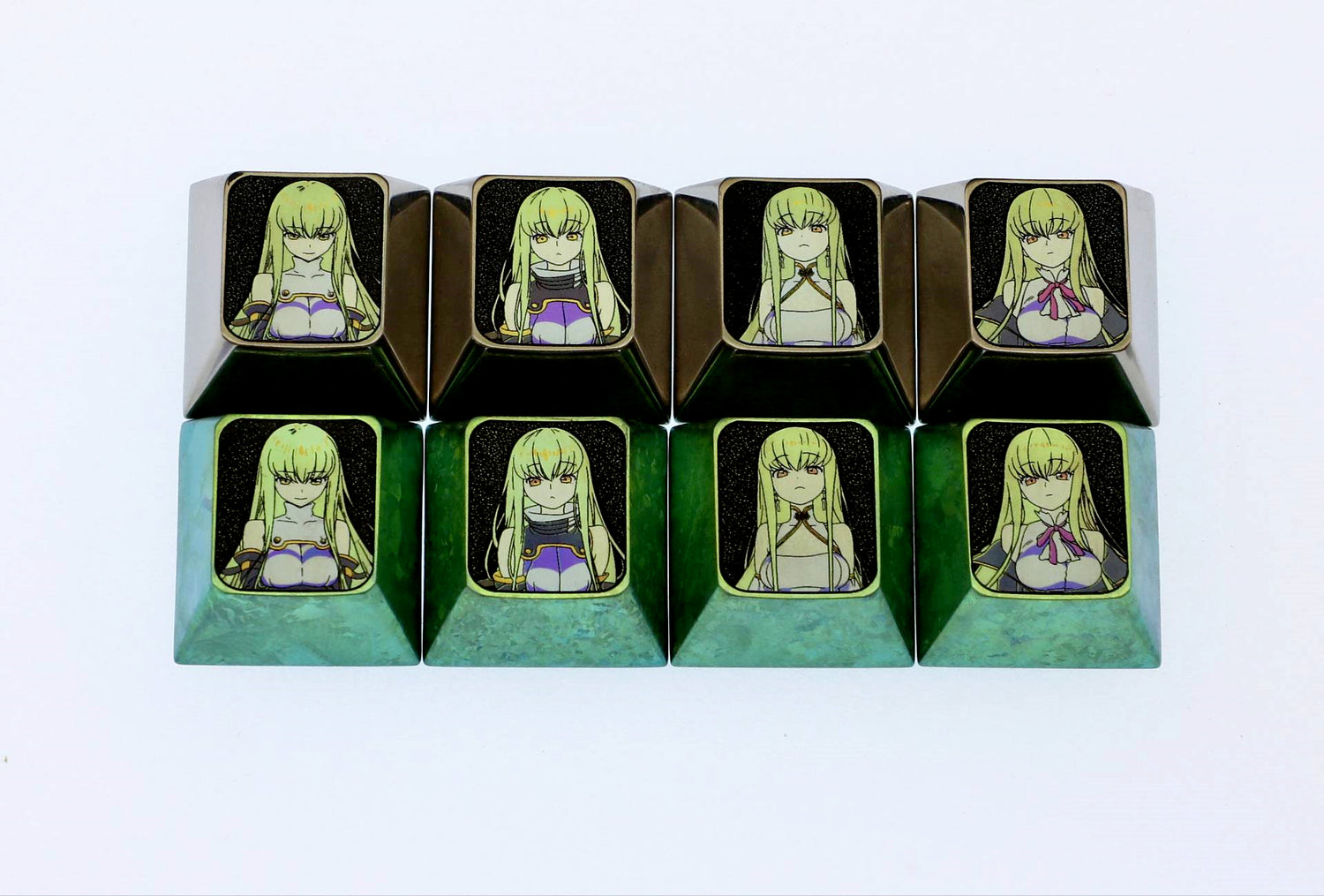 CODE GEASS Lelouch of the Rebellion,C.C., Directional key set with titanium alloy metal personalized keycaps, mechanical keyboard decorative keycaps.