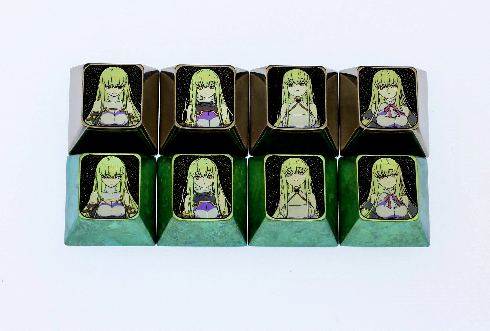 CODE GEASS Lelouch of the Rebellion,C.C., Directional key set with titanium alloy metal personalized keycaps, mechanical keyboard decorative keycaps.