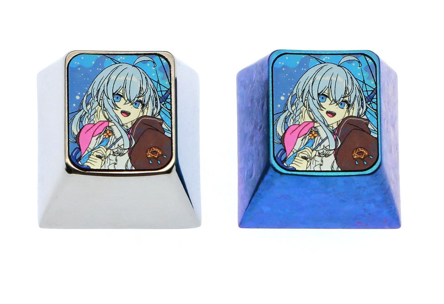 Wandering Witch: The Journey of Elaina, Elaina, 1U titanium alloy personalized keycaps, metal keycaps carved around anime and game characters