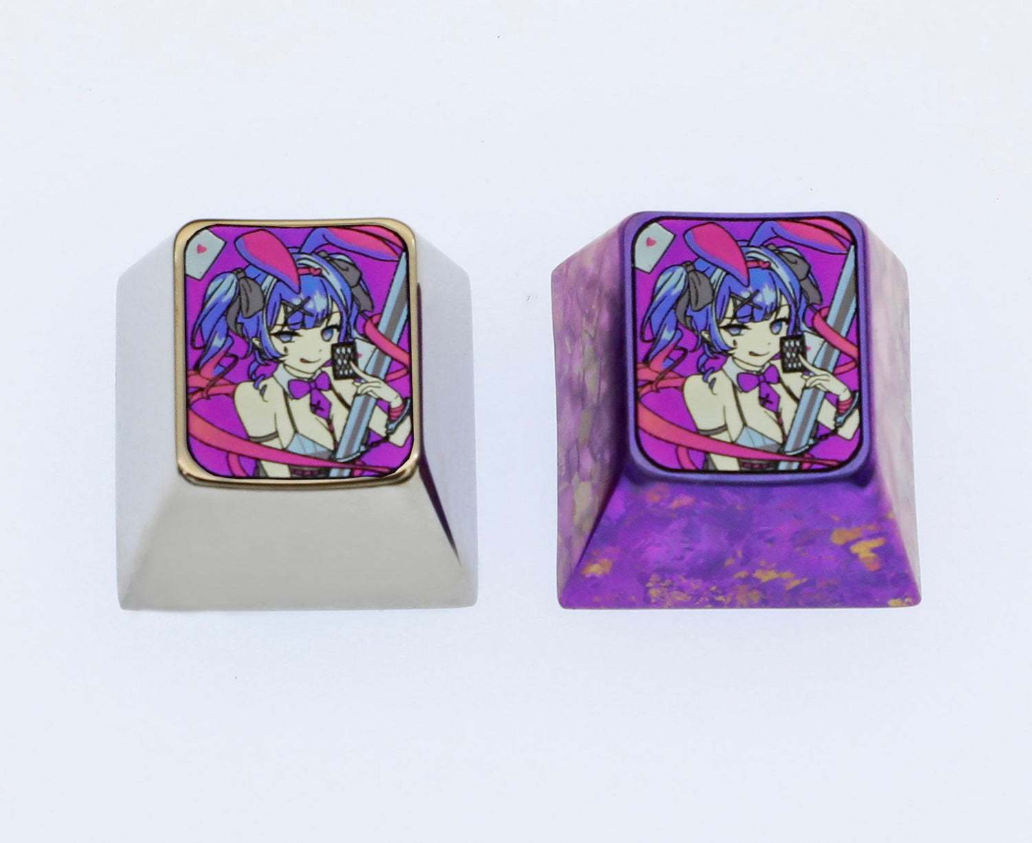 Rabbit Hole, 1U titanium alloy personalized keycap, metal keycap for anime, gaming, music peripherals