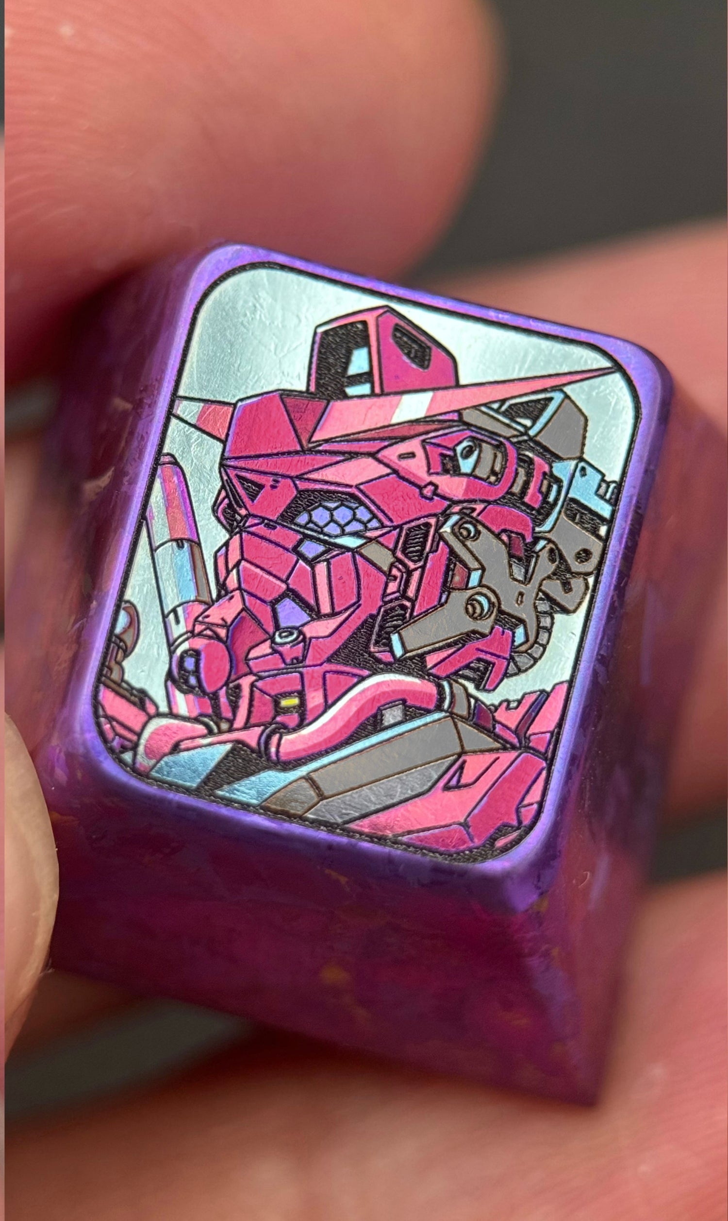 Gundam, 1U titanium alloy with 3 colors to choose from, personalized keycaps for anime and game characters, metal art decorative keycaps