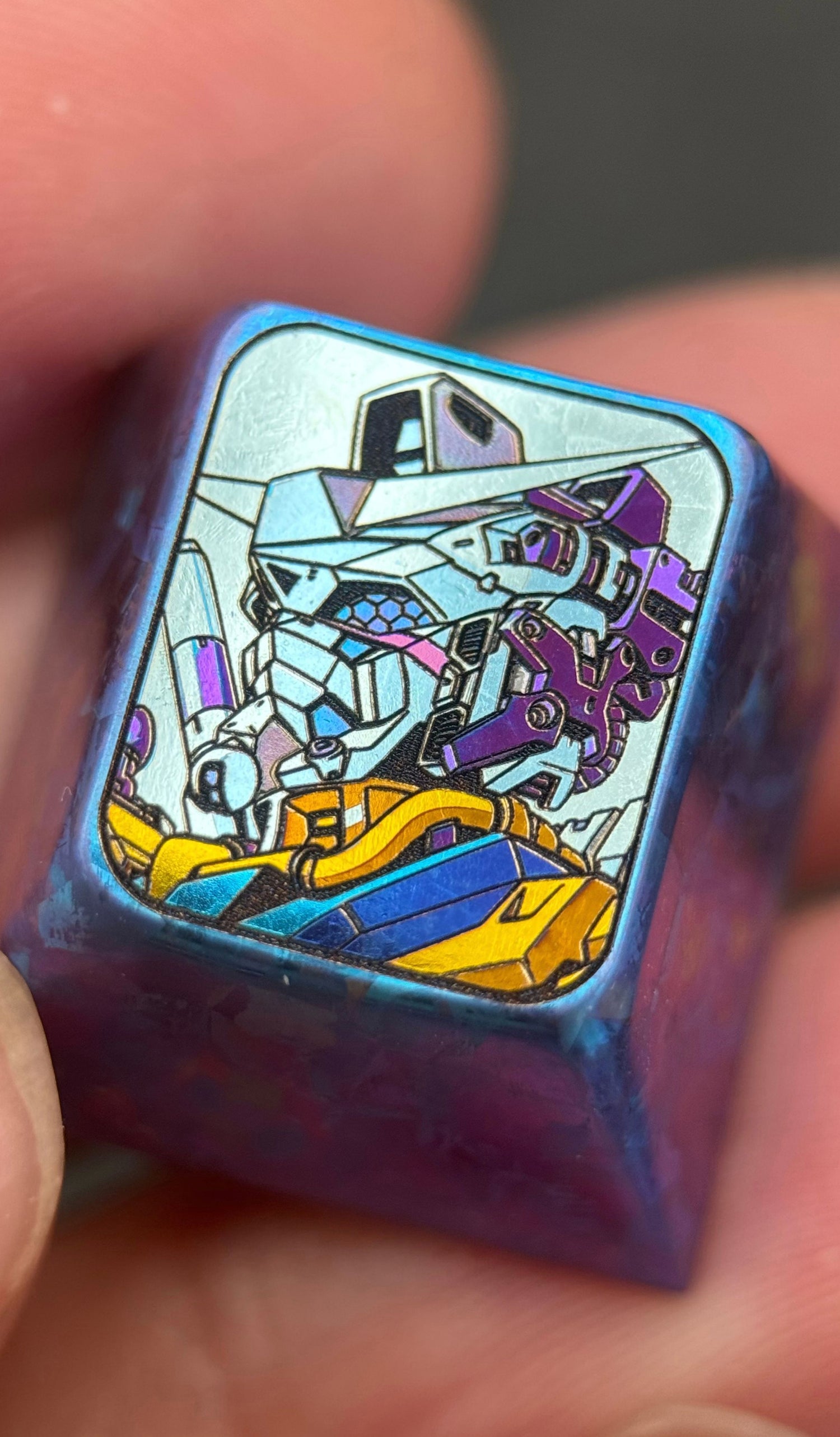 Gundam, 1U titanium alloy with 3 colors to choose from, personalized keycaps for anime and game characters, metal art decorative keycaps