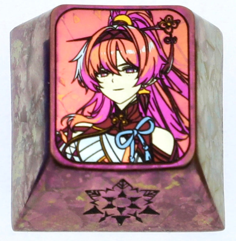 Wuthering Waves, 1U titanium alloy personalized keycaps, anime and game metal keycaps, decorative keycaps