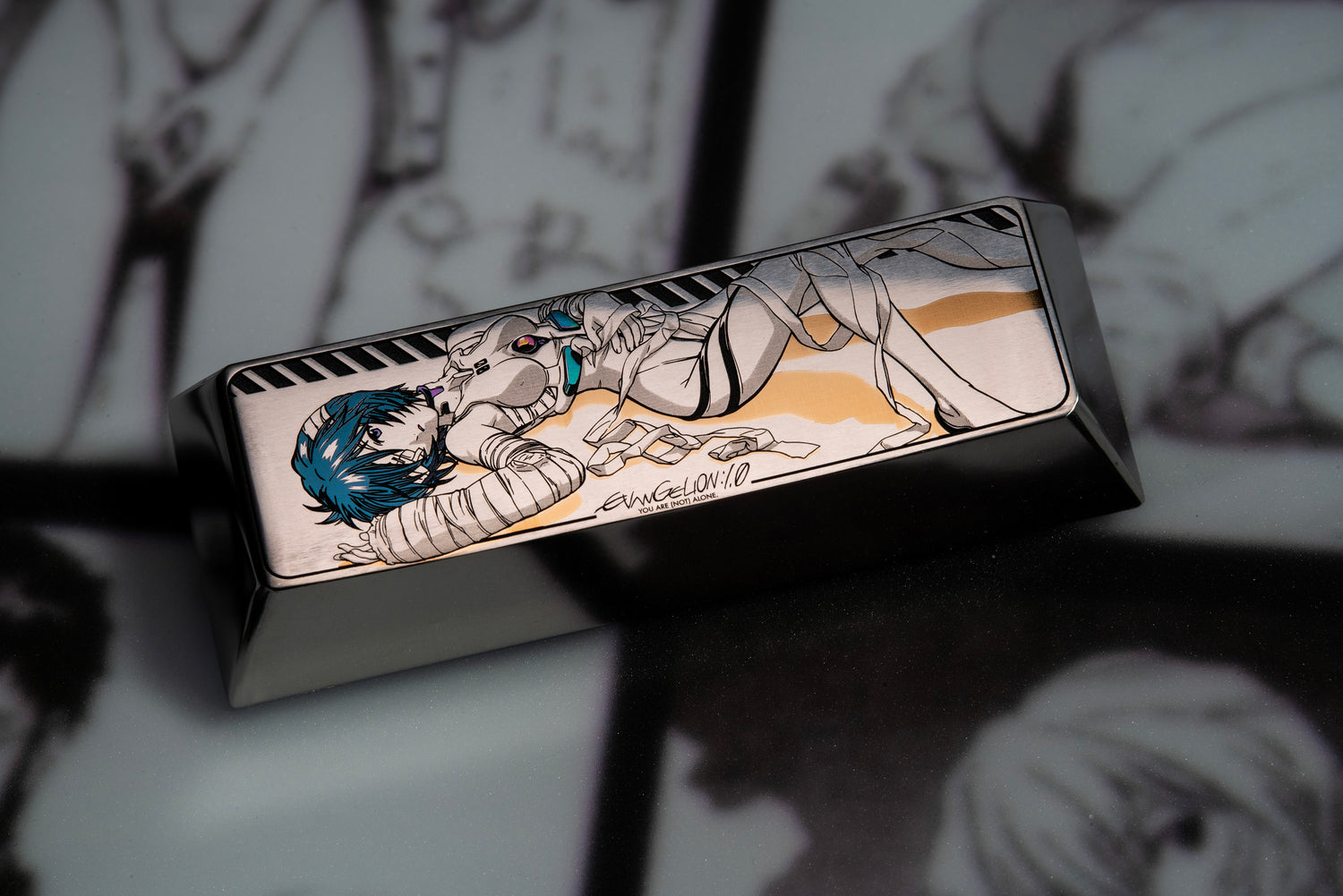 EVA, Ayanami Rei, 2.75U titanium alloy personalized keycaps, metal carved keycaps around anime and game characters