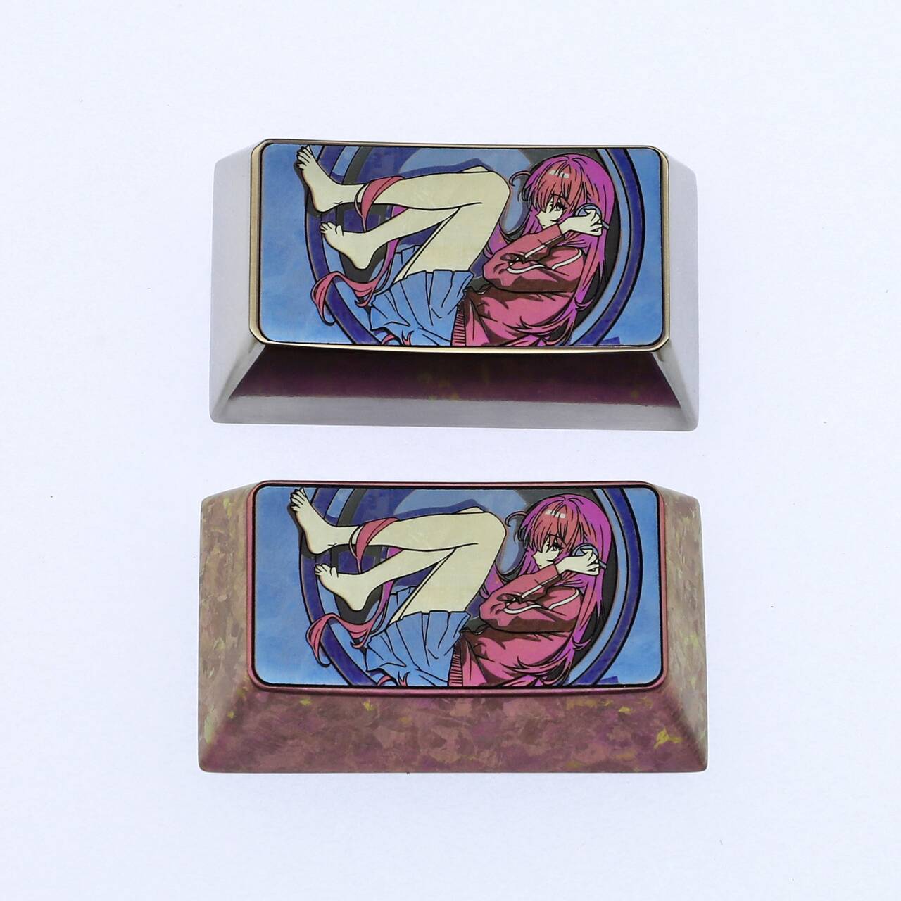 Bocchi The Rock! , Gotoh Hitori, 1.75u titanium alloy personalized keycaps, metal keycaps for anime, game, music, and character peripherals