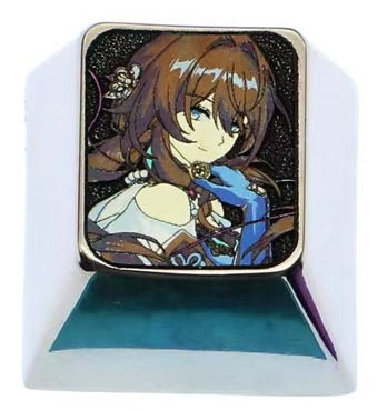 Honkai: Star Rail, 3 unique 1U titanium alloy keycaps, metal carved art keycaps for anime and game characters.