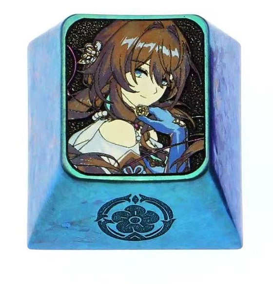 Honkai: Star Rail, 3 unique 1U titanium alloy keycaps, metal carved art keycaps for anime and game characters.