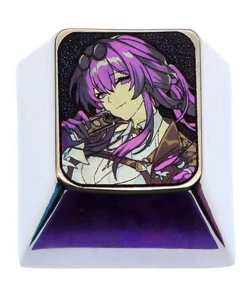 Honkai: Star Rail, 3 unique 1U titanium alloy keycaps, metal carved art keycaps for anime and game characters.