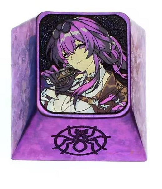 Honkai: Star Rail, 3 unique 1U titanium alloy keycaps, metal carved art keycaps for anime and game characters.