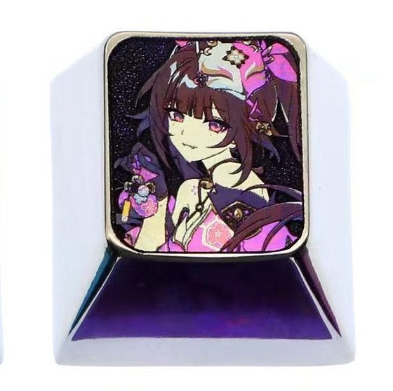 Honkai: Star Rail, 3 unique 1U titanium alloy keycaps, metal carved art keycaps for anime and game characters.