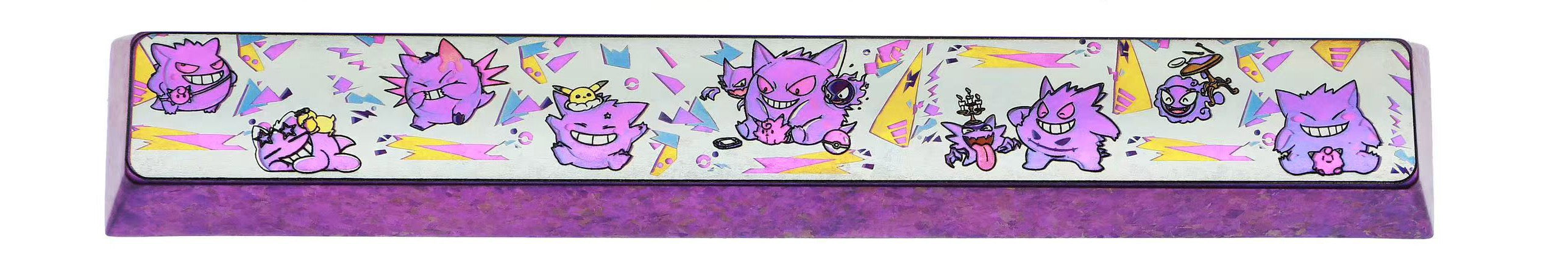 Pok é mon, Gengar Titanium Spacebar 6.25U/7U. Anime game character peripheral metal personalized keycaps