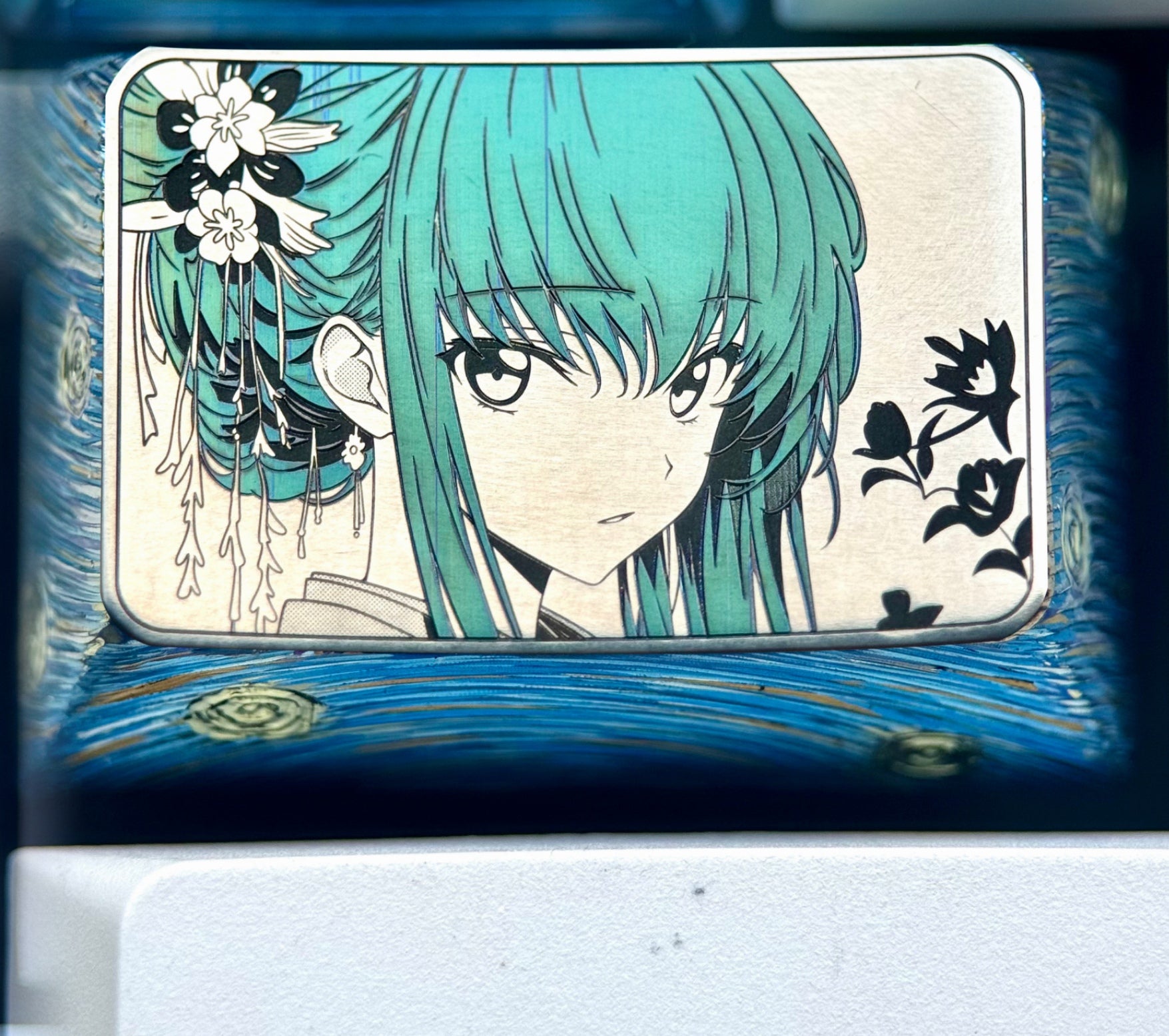 CODE GEASS Lelouch of the Rebellion, C.C., 1U/1.5U titanium alloy personalized keycaps, anime, gaming, cultural and creative metal keycaps