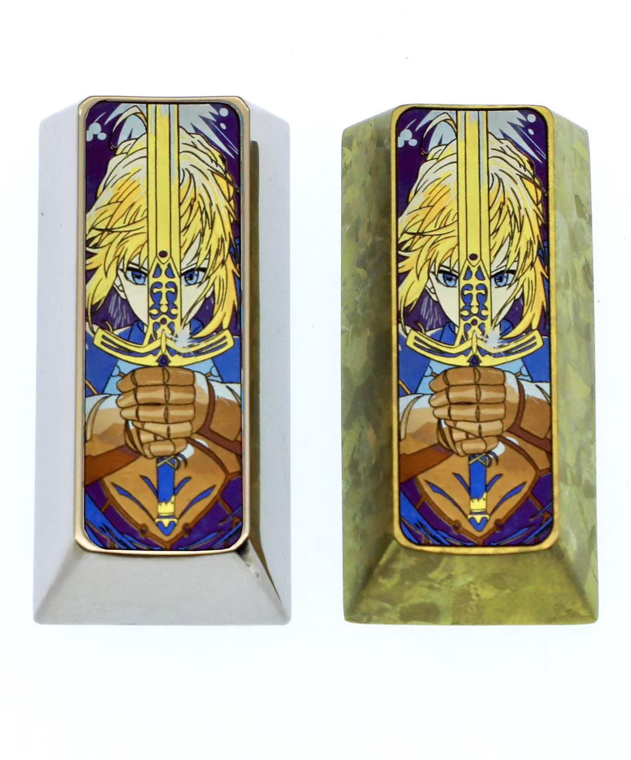 Fate/stay night, Altria Pendragon, saber Pad Enter, Vertical Enter titanium alloy personalized keycaps, anime and game creative keycaps