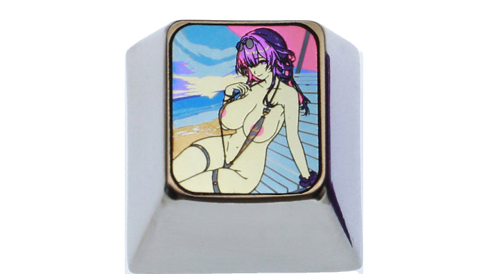 Honkai: Star Rail, Kafka Cool Edition, 1U Titanium Alloy Personalized Keycaps, Anime Game Metal Carving Decorative Keycaps