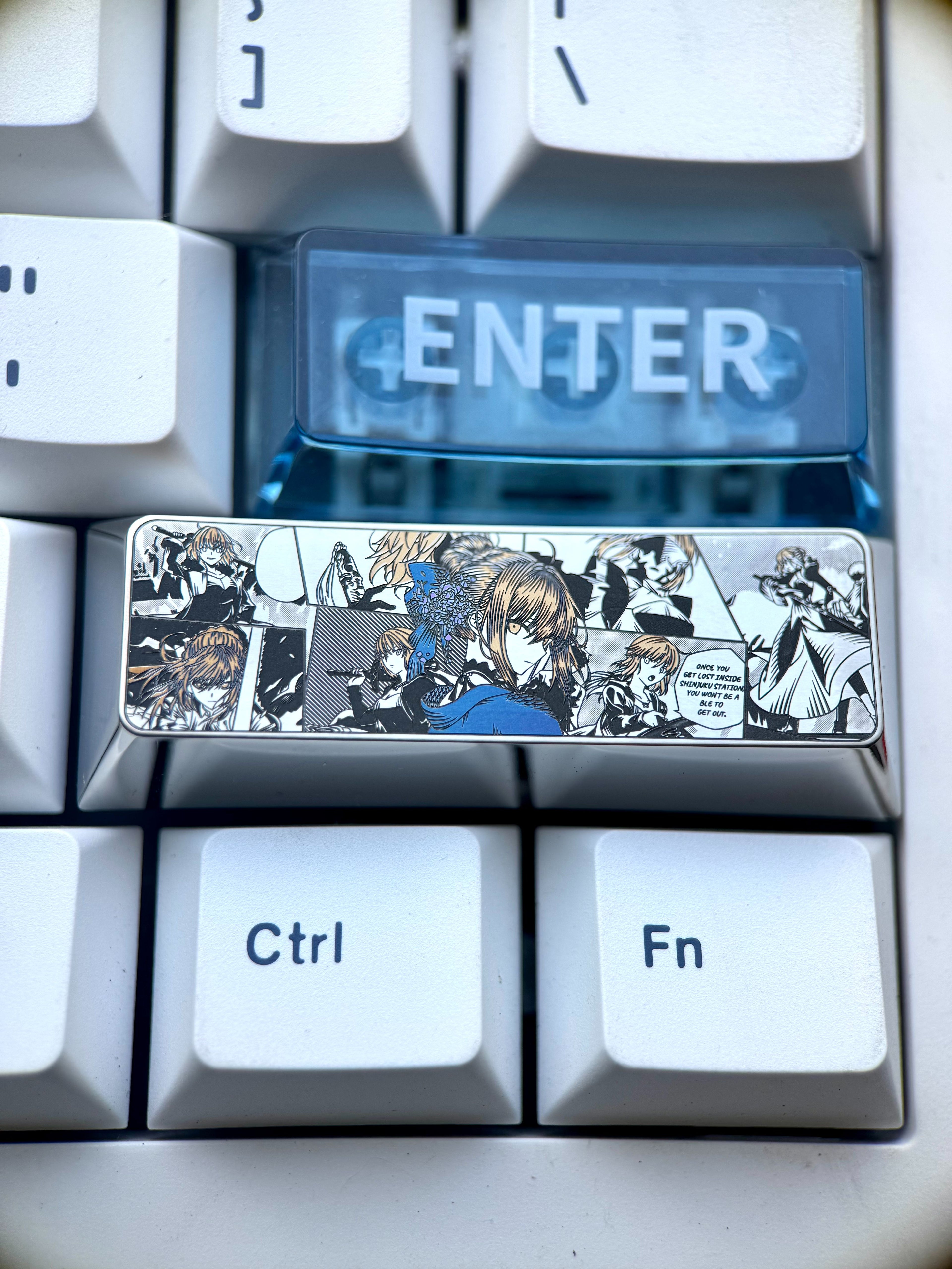 Fate/stay night, Altria Pendragon, saber2.75U titanium alloy precision carved personalized keycaps, anime and game culture creative keycaps