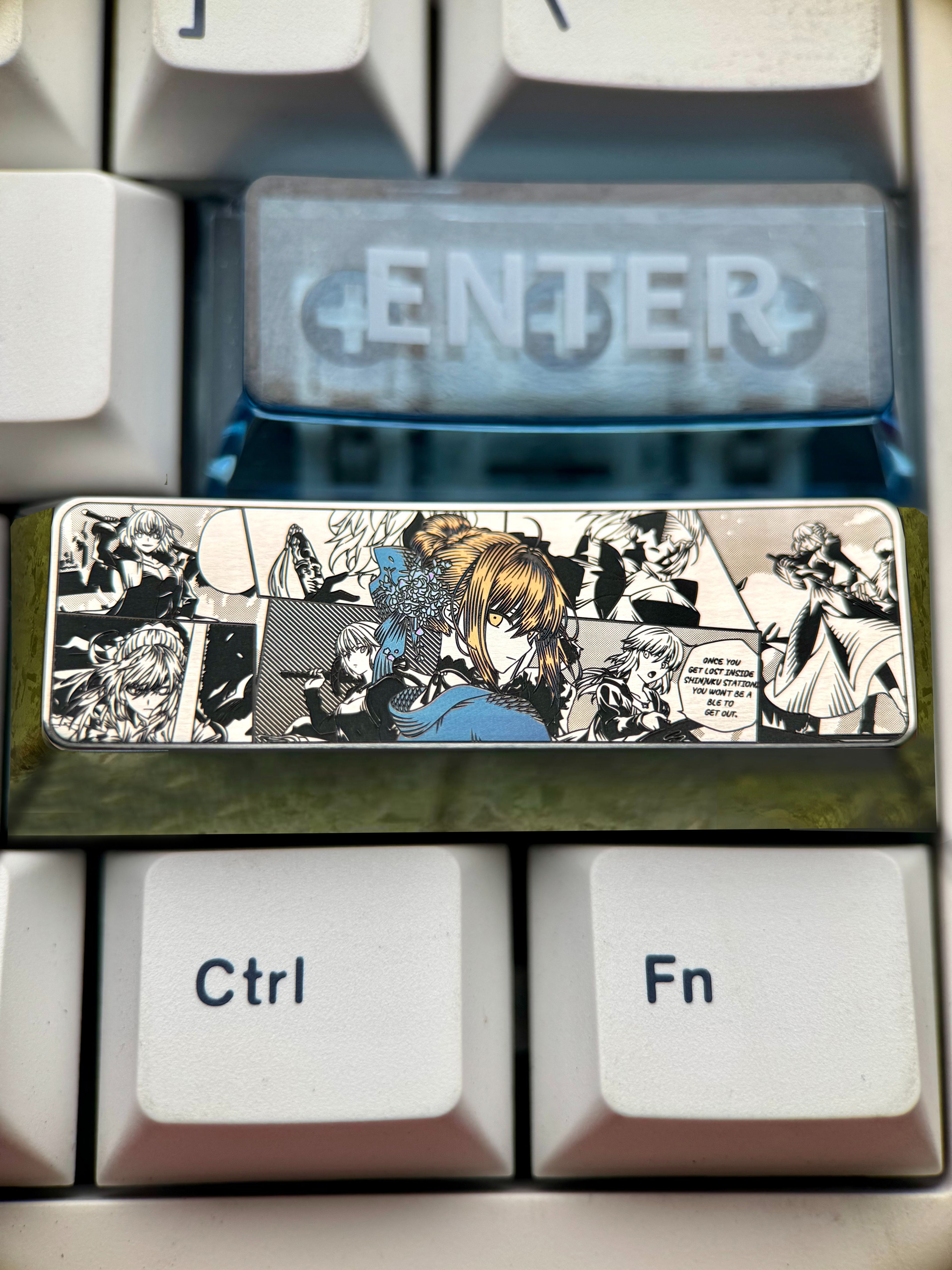 Fate/stay night, Altria Pendragon, saber2.75U titanium alloy precision carved personalized keycaps, anime and game culture creative keycaps