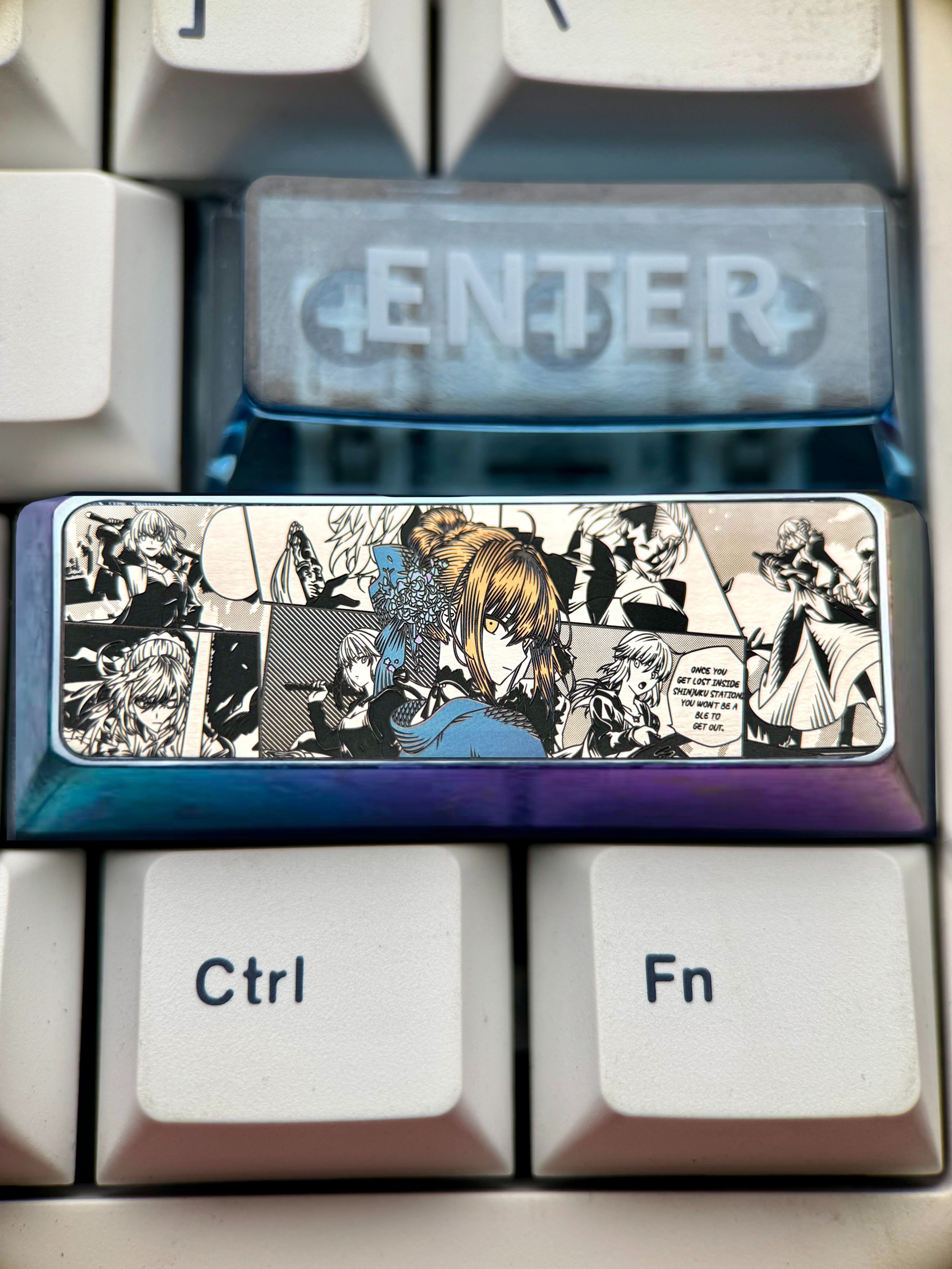 Fate/stay night, Altria Pendragon, saber2.75U titanium alloy precision carved personalized keycaps, anime and game culture creative keycaps