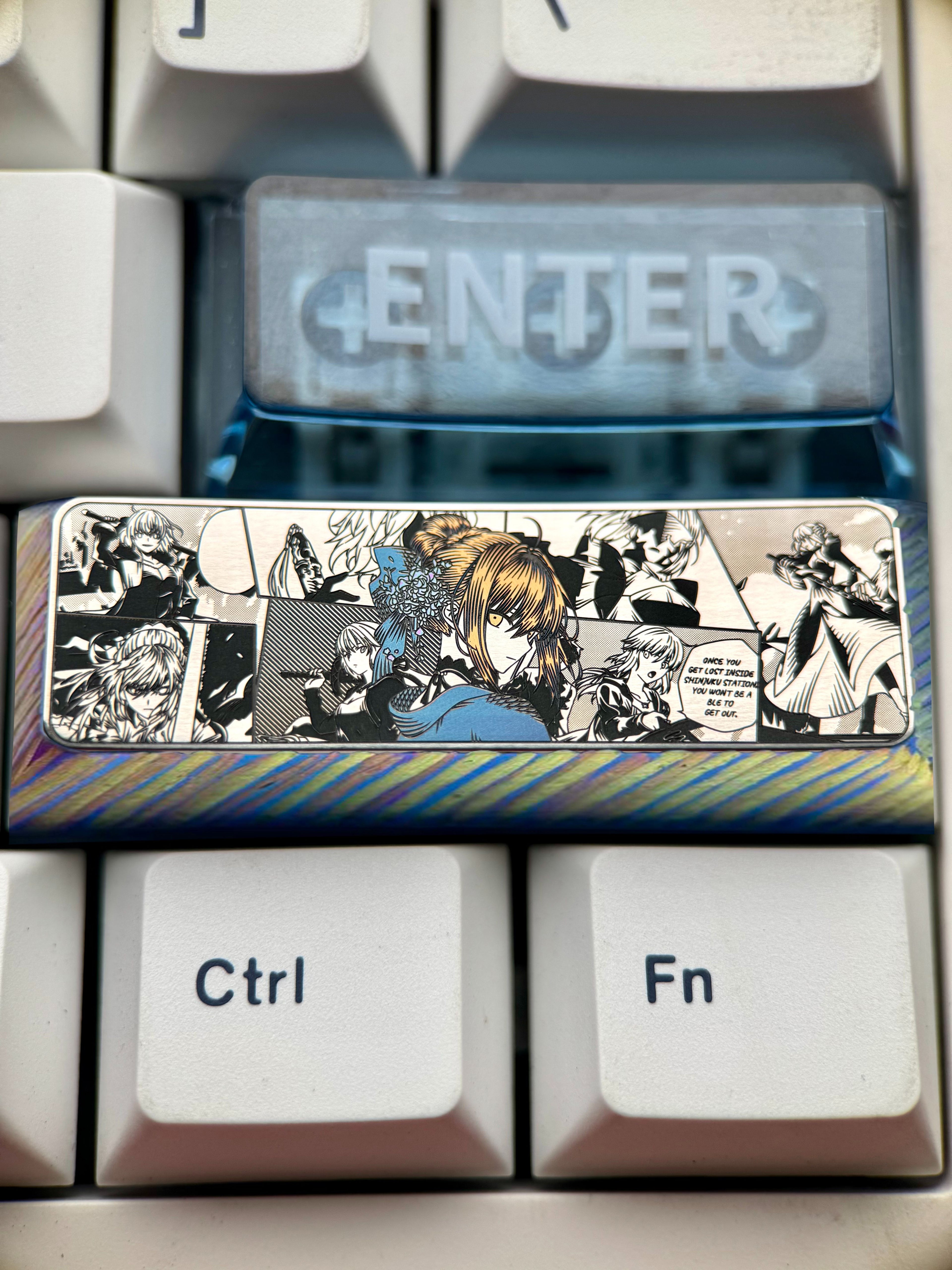 Fate/stay night, Altria Pendragon, saber2.75U titanium alloy precision carved personalized keycaps, anime and game culture creative keycaps