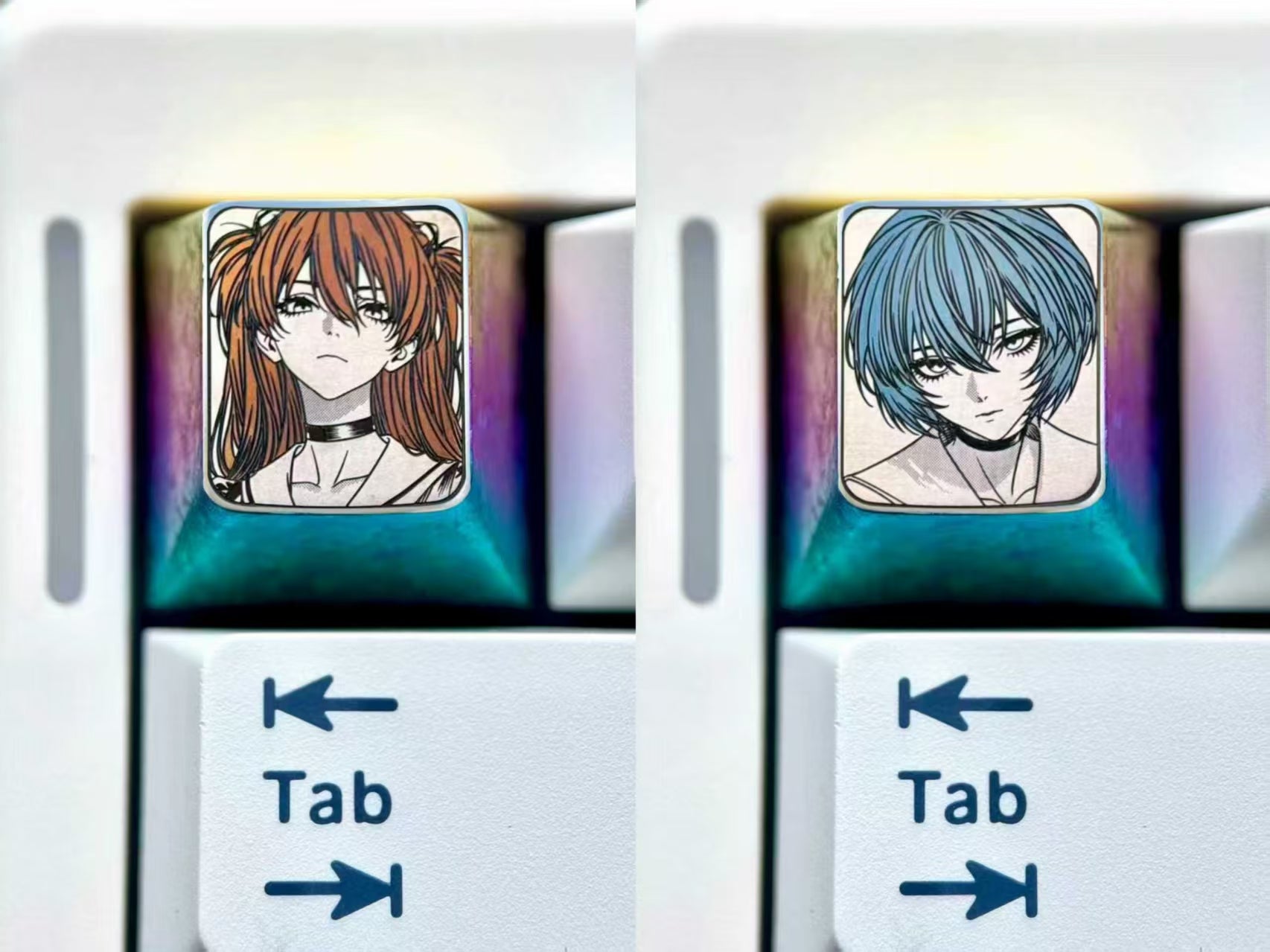 EVA, Asuka, Ayanami Rei, 1U titanium alloy precision carving, metal carving point color decoration keycaps around anime and game characters.