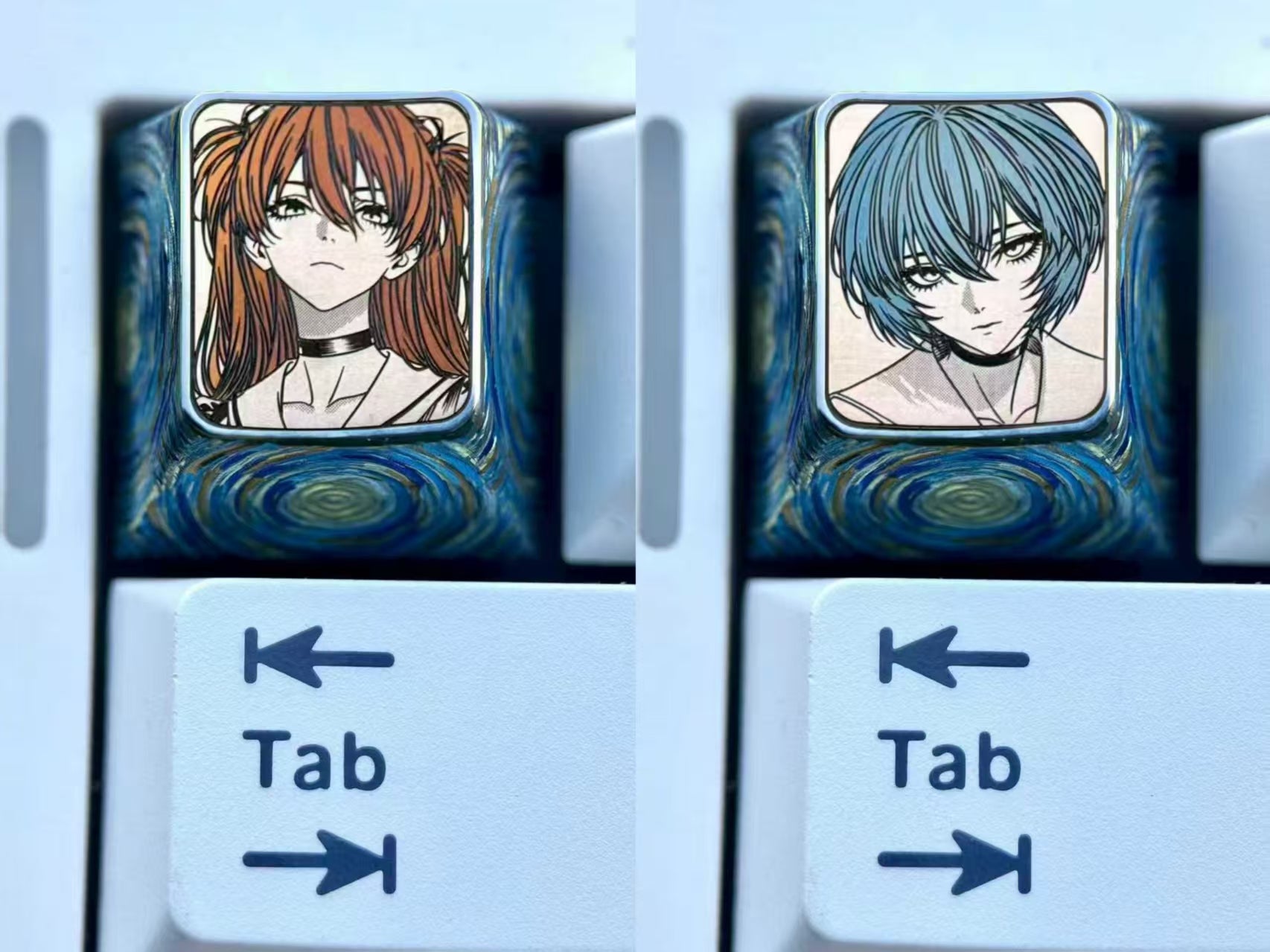 EVA, Asuka, Ayanami Rei, 1U titanium alloy precision carving, metal carving point color decoration keycaps around anime and game characters.