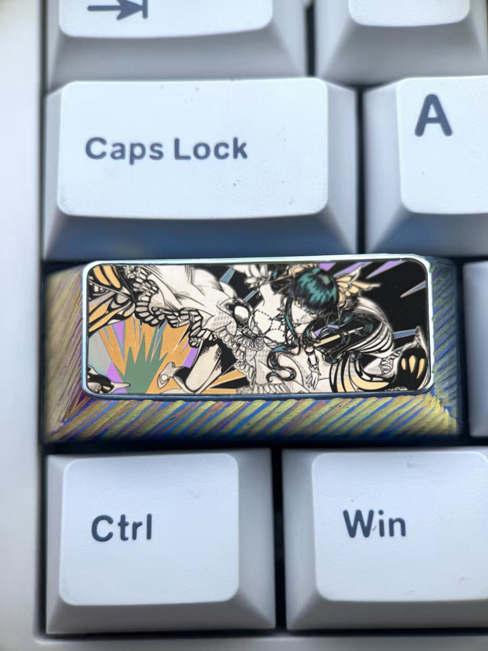Code Geass: Hangyaku no Lelouch, C.C.2.25U titanium alloy precision carved personalized keycaps, anime and game metal carved creative keycaps.