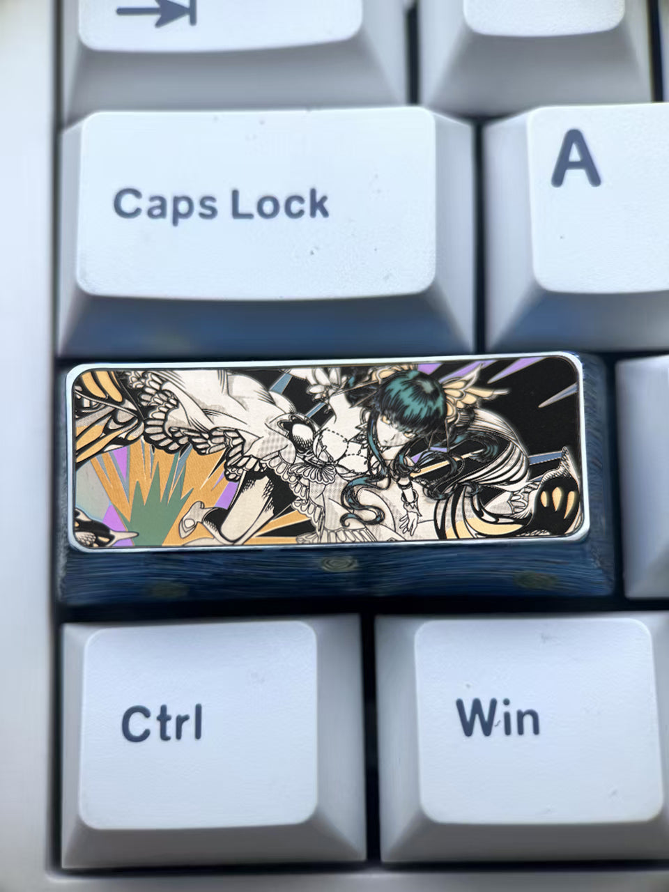 Code Geass: Hangyaku no Lelouch, C.C.2.25U titanium alloy precision carved personalized keycaps, anime and game metal carved creative keycaps.